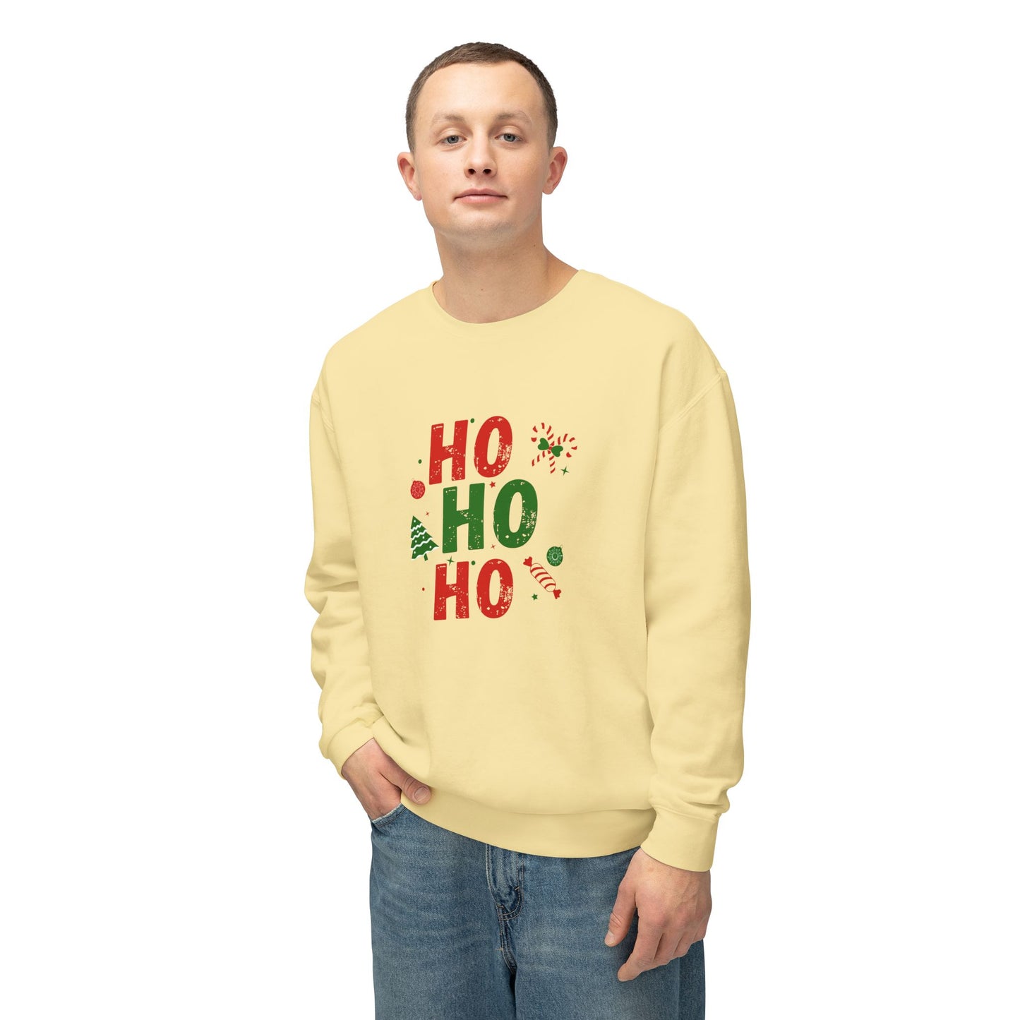 Ho Ho Ho - Unisex Lightweight Crewneck Sweatshirt - 10527