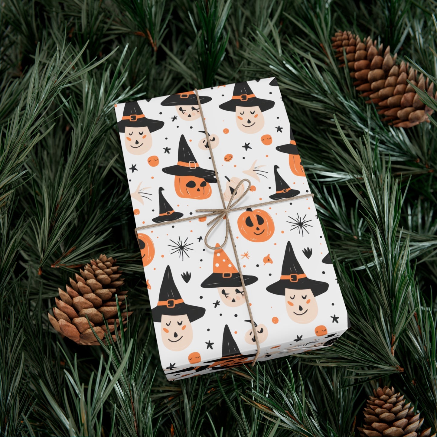 Pumpkin Wearing a Black Hat - Gift Wrap Papers - 13851