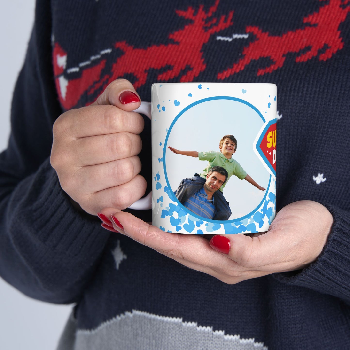 Super Dad Ceramic Mug - Perfect Gift for Father's Day, Birthdays, or Family Celebrations, Personalized Coffee Cup, Unique Dad Mug - 14001