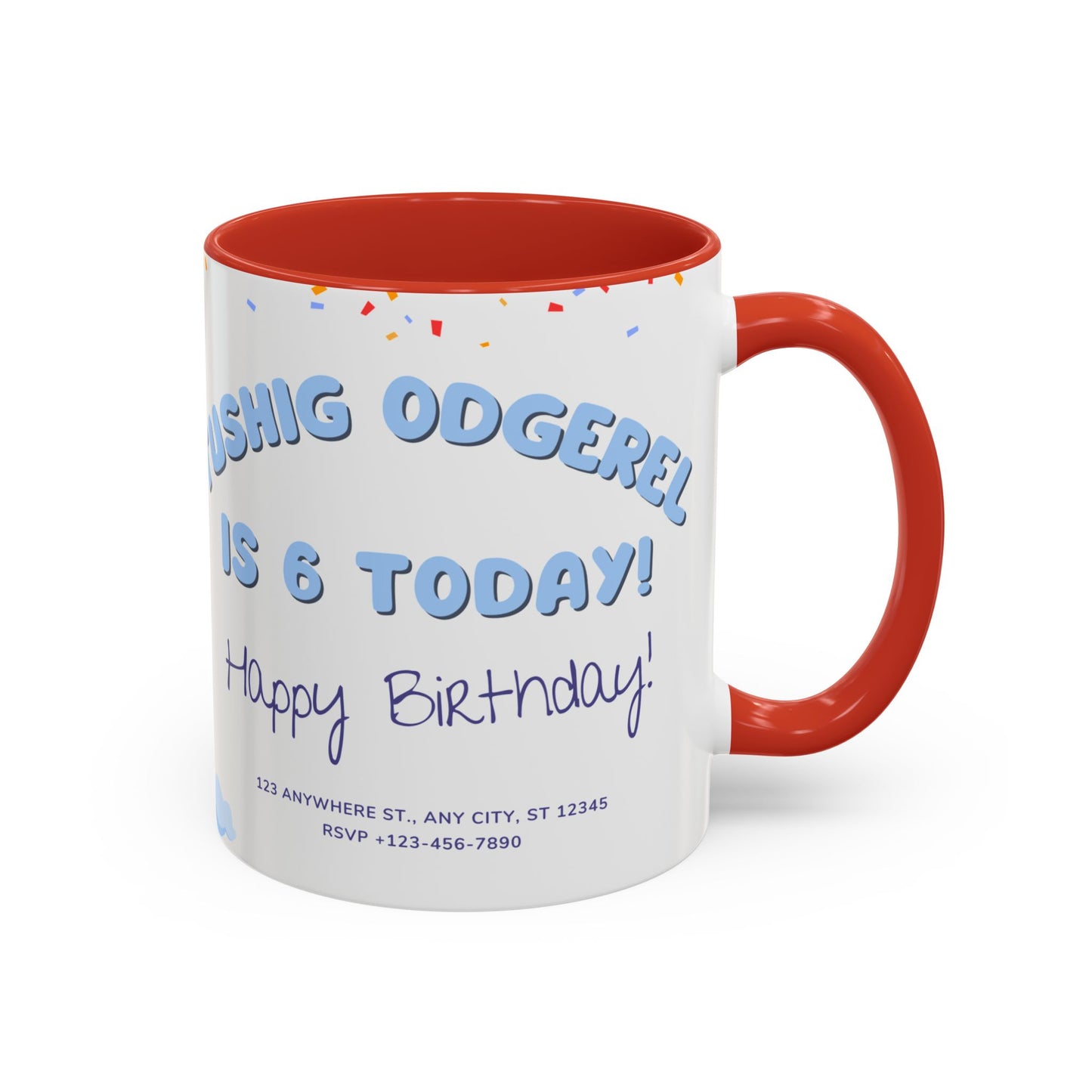 Happy 6th Birthday to A Boy Pilot, Details Customizable - Accent Coffee Mug (11, 15oz) - 11233