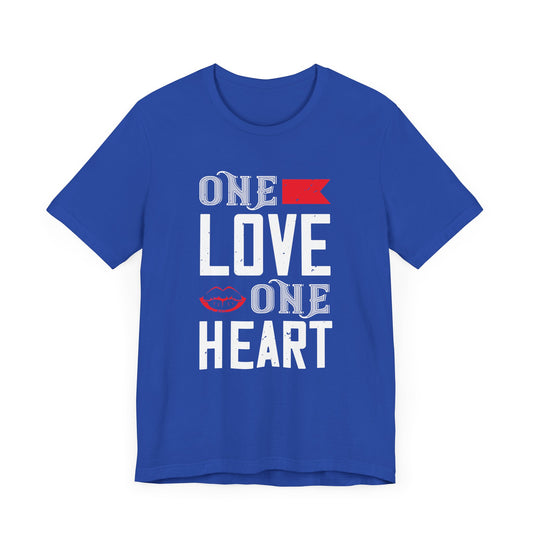 One Love One Heart - Unisex Jersey Short Sleeve Tee - 11255