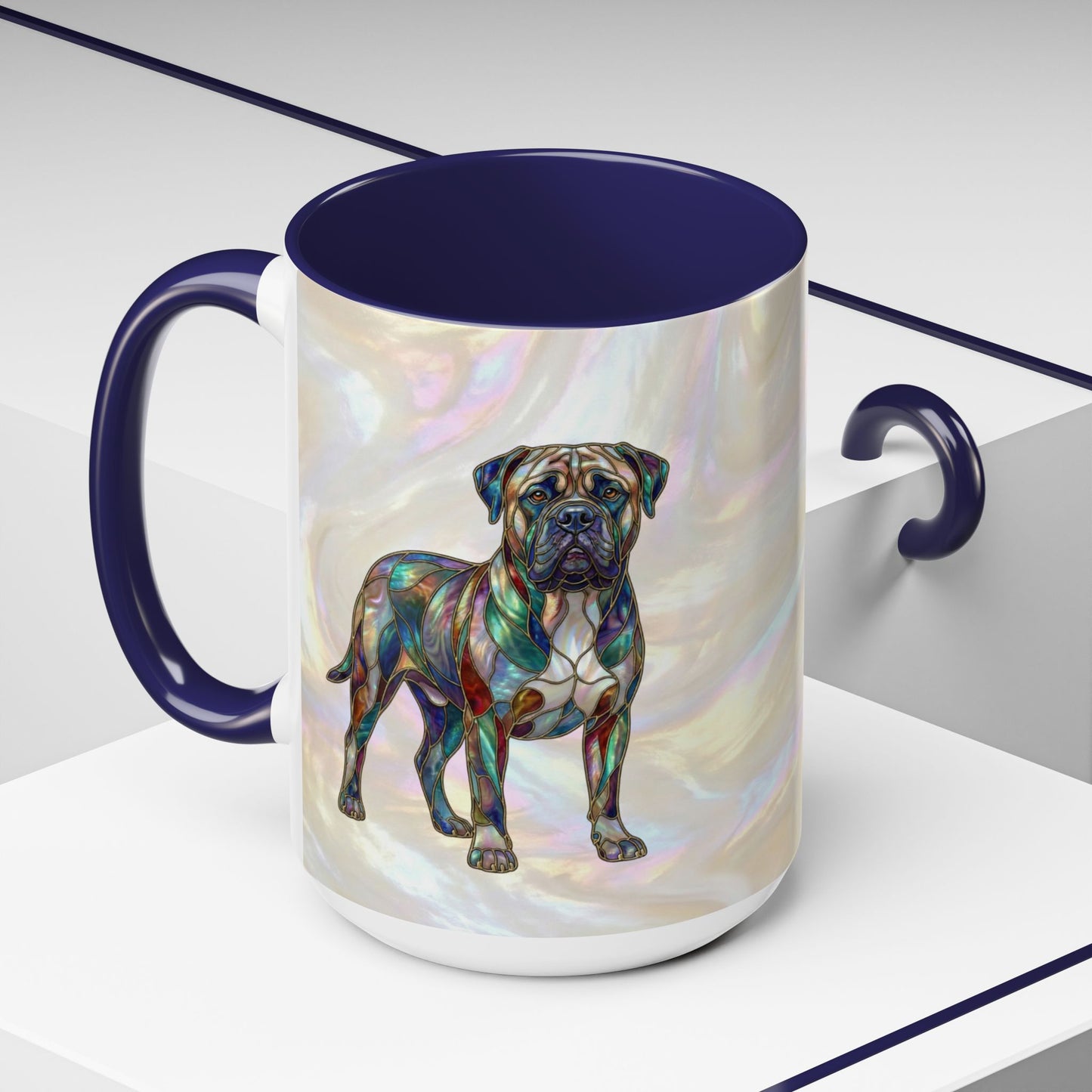 Bull Mastiff Accent Coffee Mug -Stained Glass Style (11/15oz) 14622