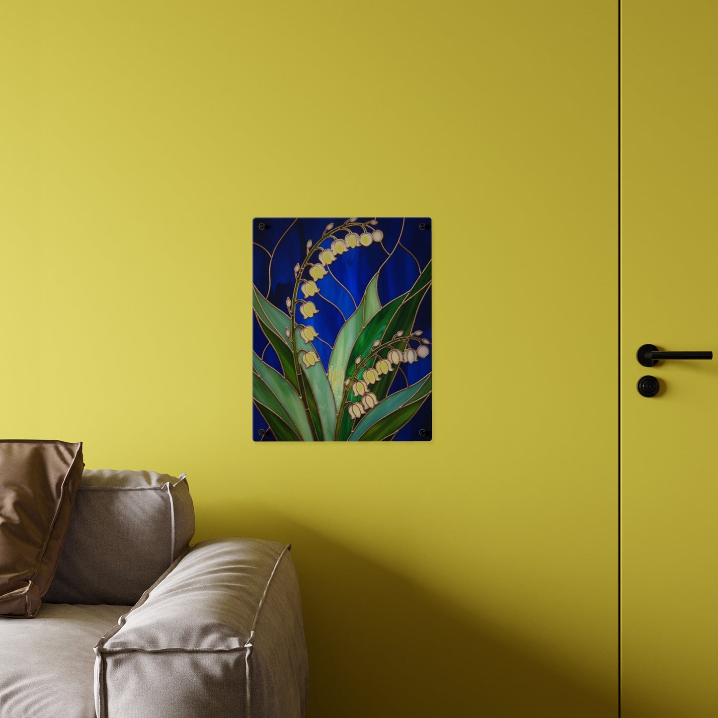 Lily of the Valley Acrylic Wall Art Panel — Botanical Floral Home Decor - 14603
