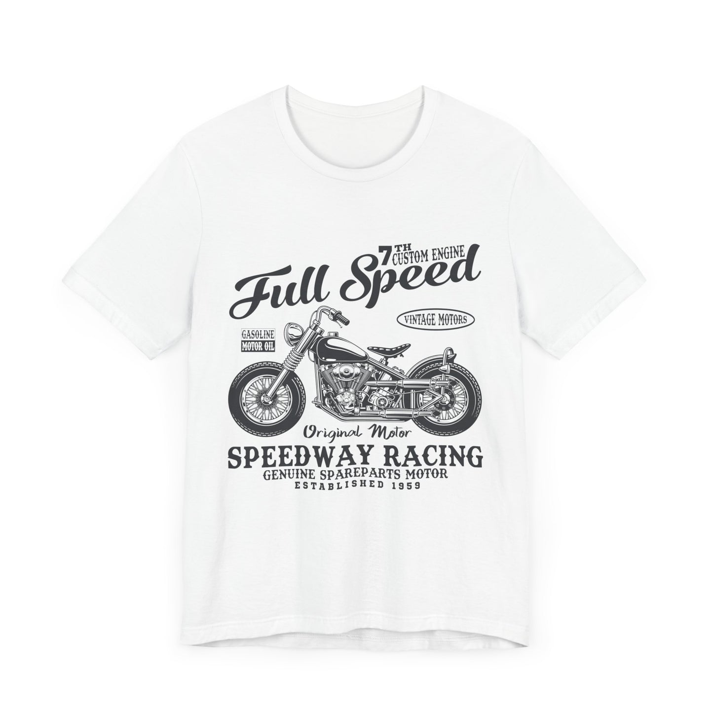 Full Speed, Vintage Motors - Unisex Jersey Short Sleeve Tee