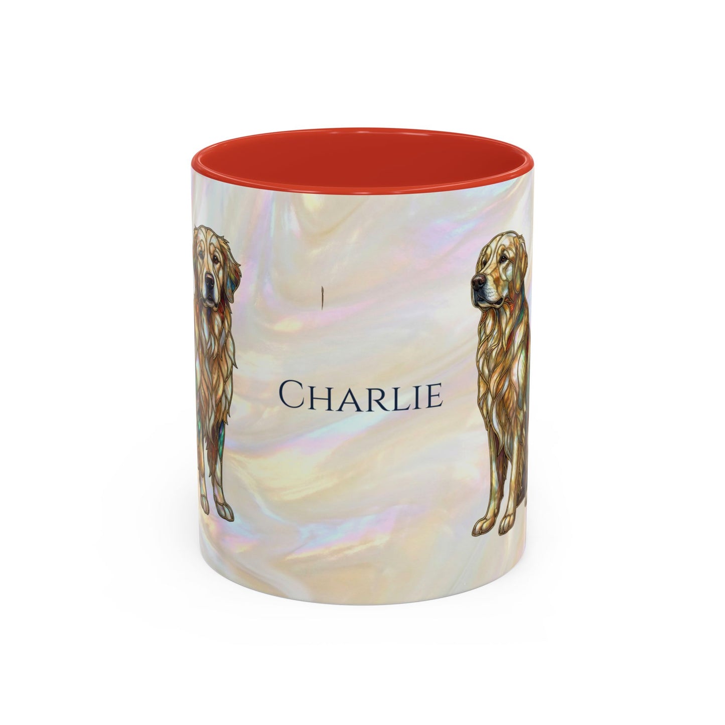 Personalized Golden Retriever Coffee Mug - Stained Glass Design 11/15oz - 14534