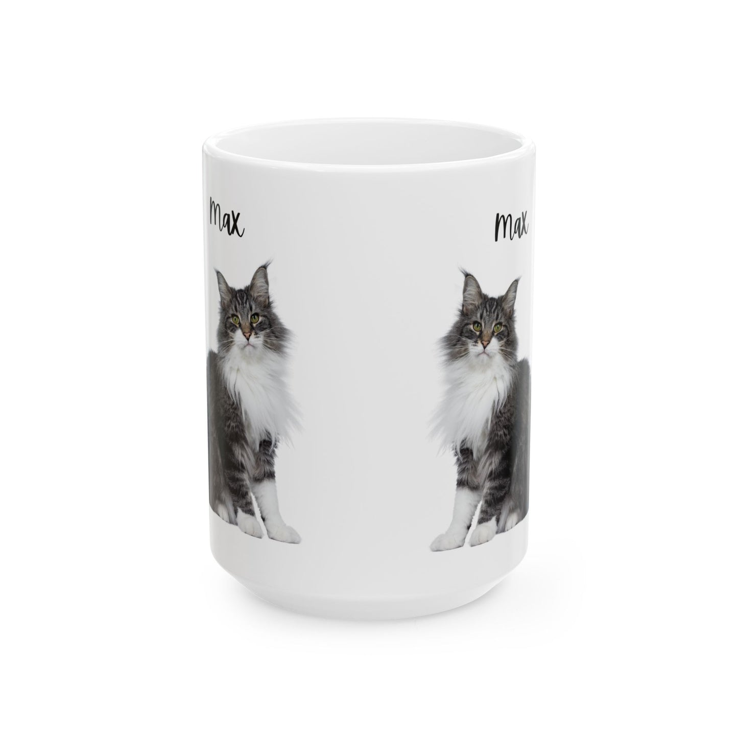 Personalized Cat Ceramic Mug for Cat Lovers, Custom Pet Mug, Coffee Cup, Gift for Cat Owners, Cute Cat Design - 14194