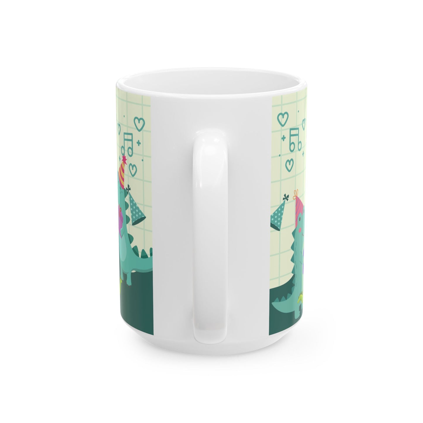 Birthday Party Dino Mug, Fun Kids Mug, Celebration Drinkware, Dinosaur Gift, Party-Themed Ceramic - 14000