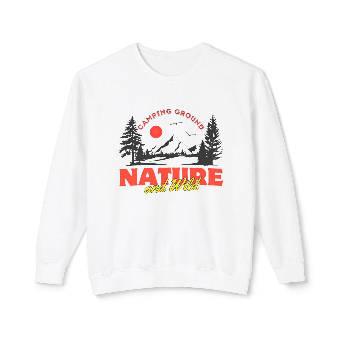 Camping Ground, Nature & Wild - Unisex Lightweight Crewneck Sweatshirt - 10743