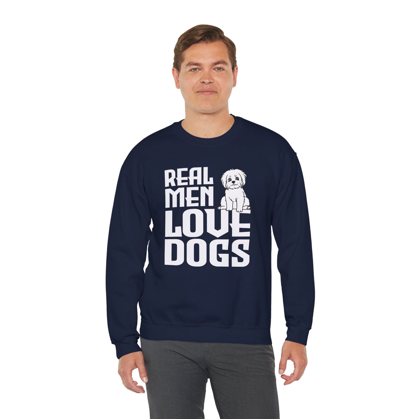 Real  Man Love Dogs - Unisex Heavy Blend™ Crewneck Sweatshirt