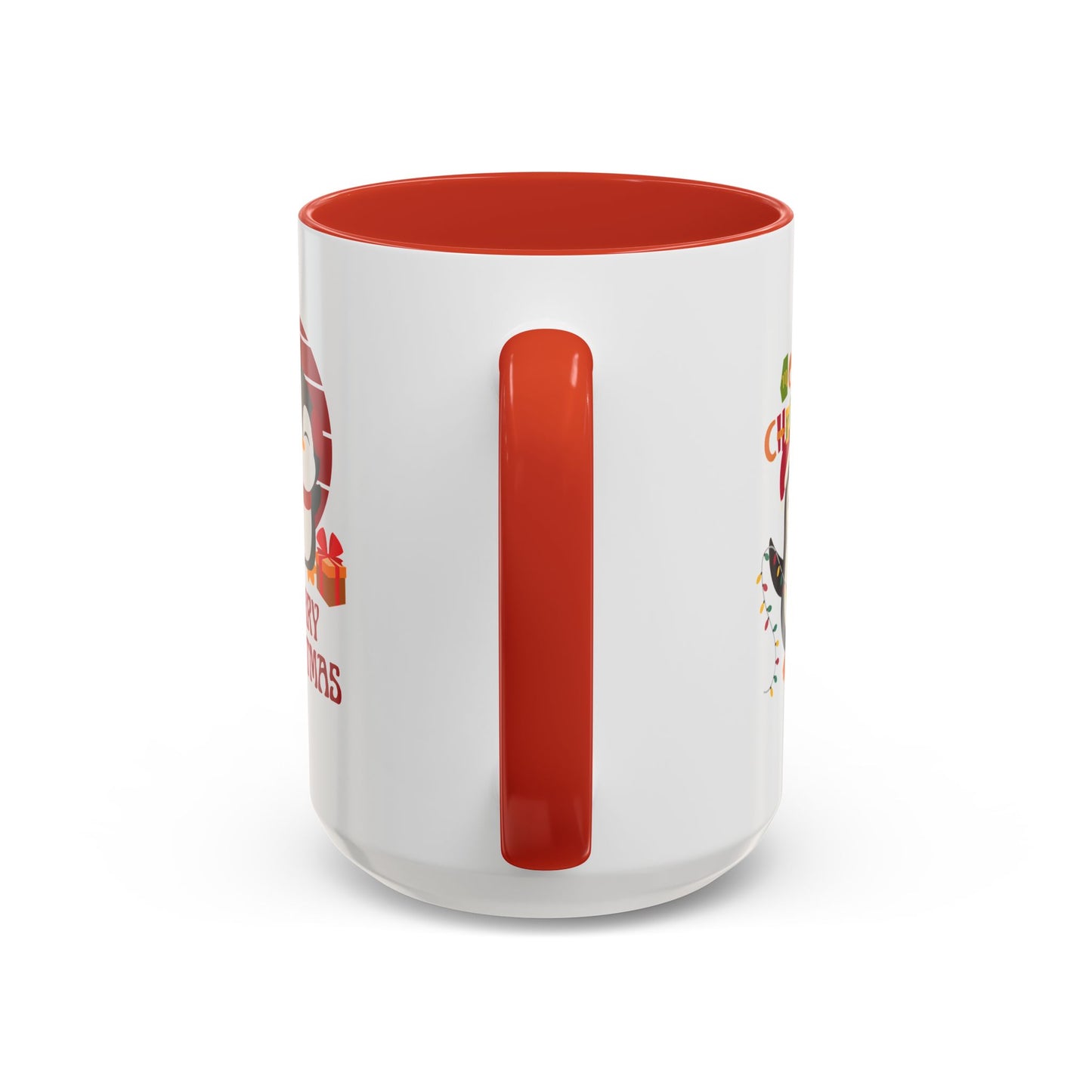 Penguins, Merry Christmas - Accent Coffee Mug (11, 15oz)