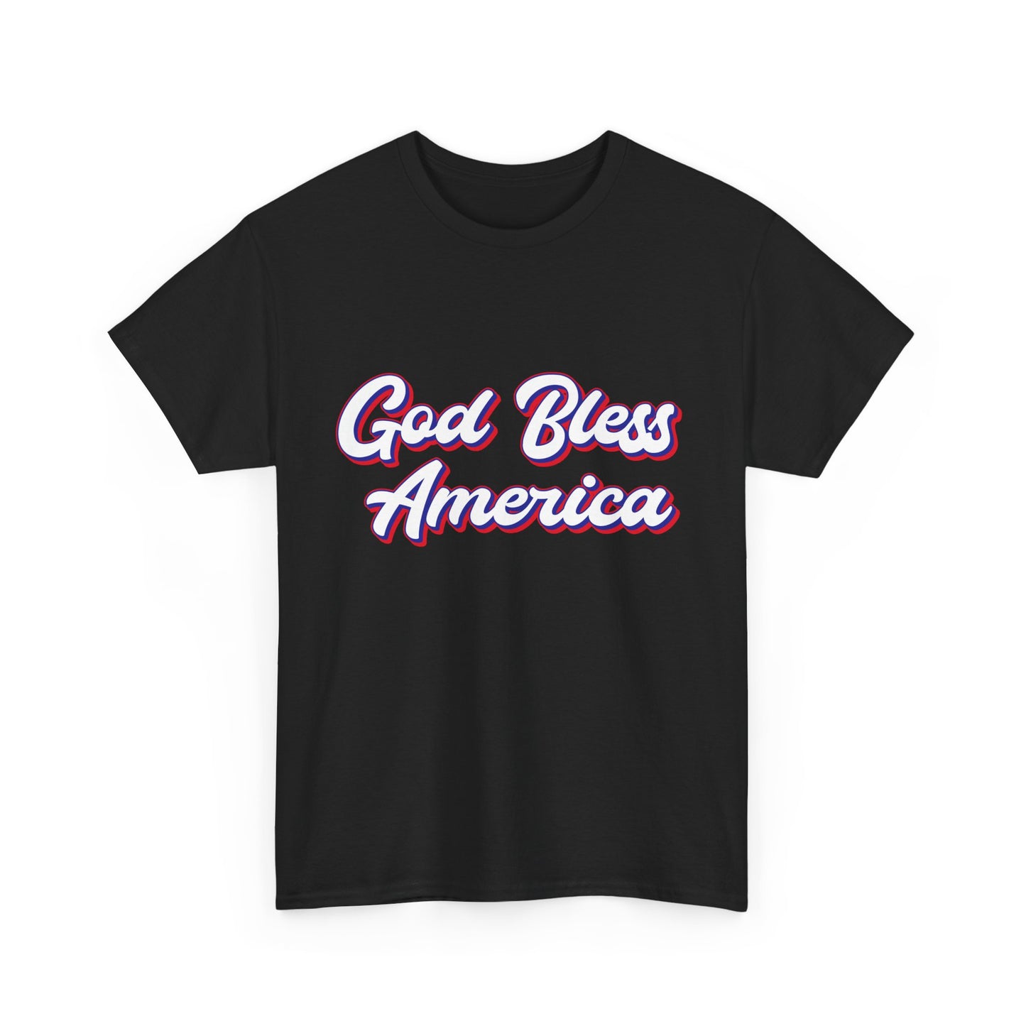 God Bless America Unisex Heavy Cotton Tee | Patriotic Shirt, American Pride Apparel, 4th of July Outfit, Gift for Veterans, Summer - 13655
