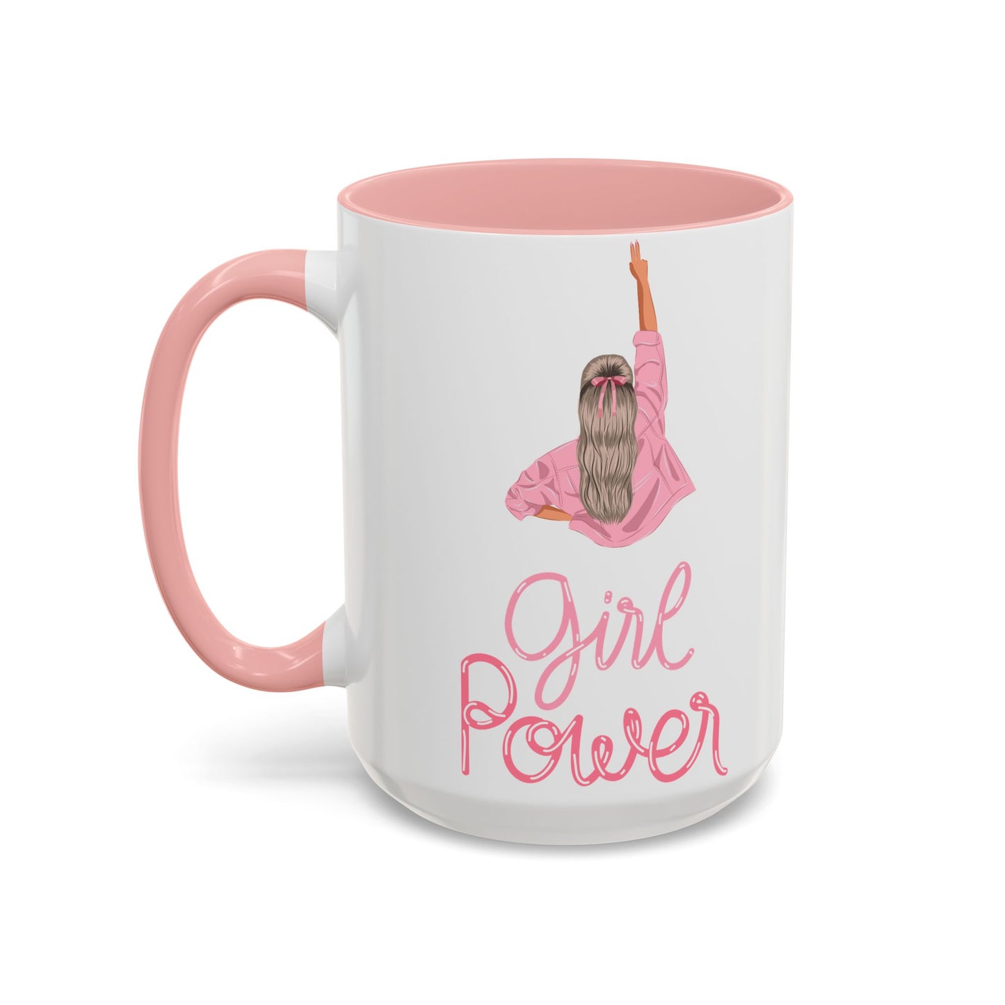 Girl Power Accent Coffee Mug - Inspirational Gift for Women, Motivational Drinkware, Empowerment, Birthday, Self-Care - 14076