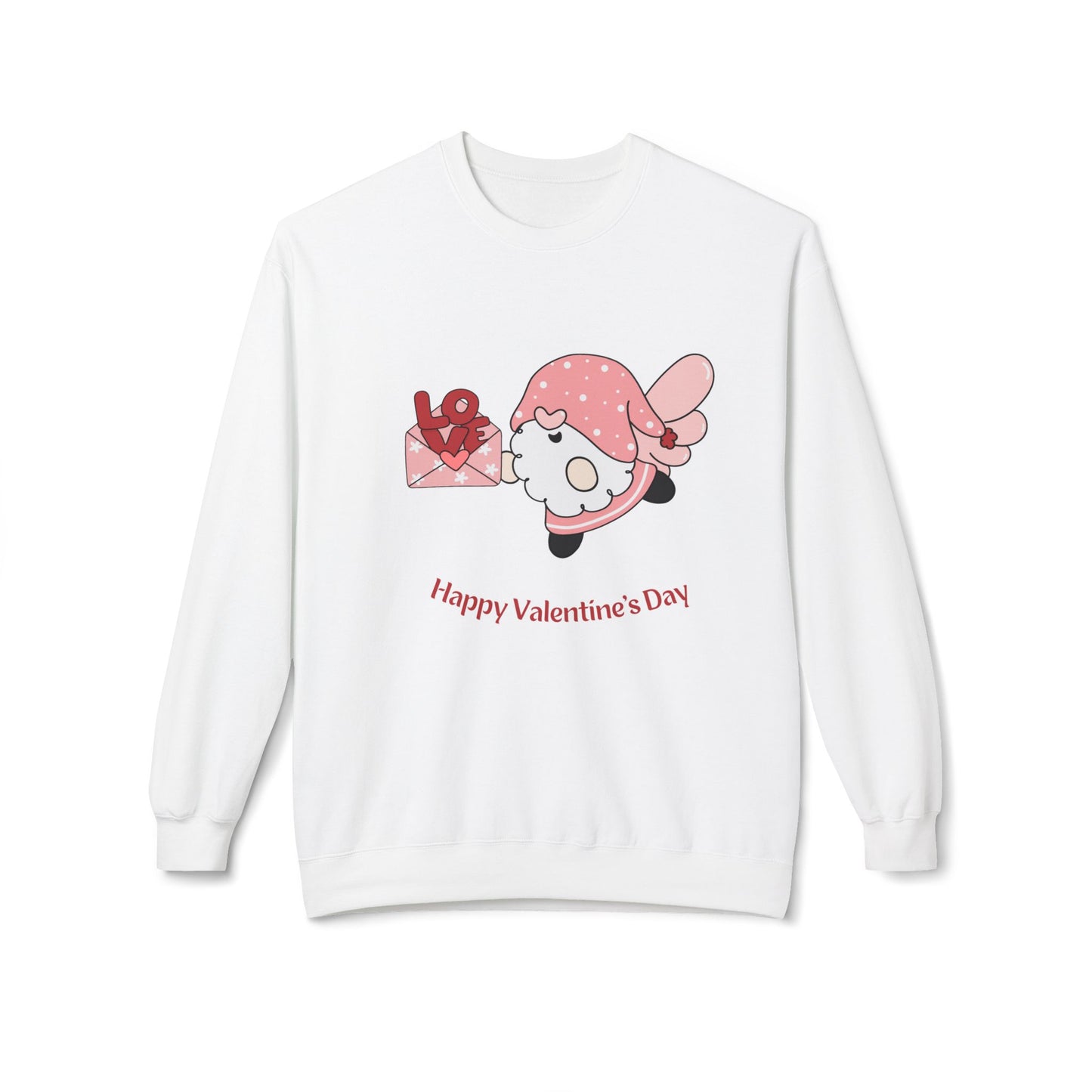 Gnome, Happy Valentine's Day - Unisex Midweight Softstyle Fleece Crewneck Sweatshirt - 11349