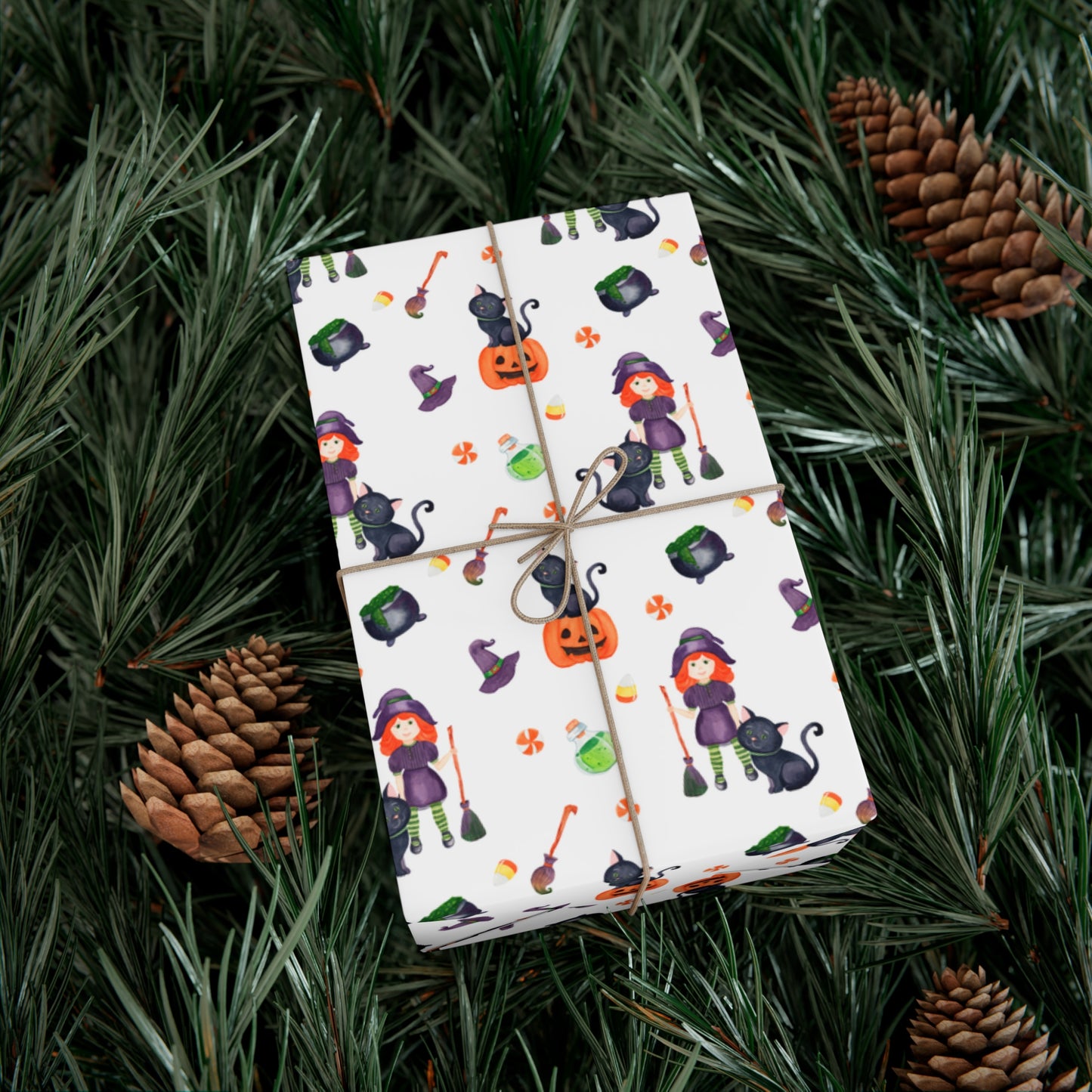 Halloween Girl with a Black Cat - Gift Wrap Papers - 13987