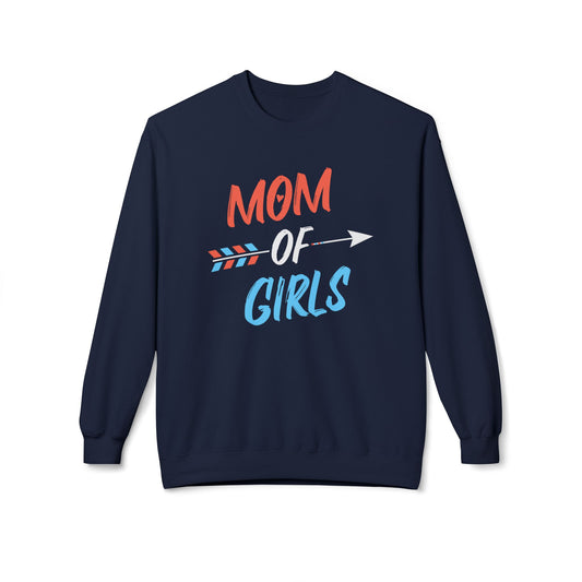 Mom of Girls - Unisex Midweight Softstyle Fleece Crewneck Sweatshirt - 11664
