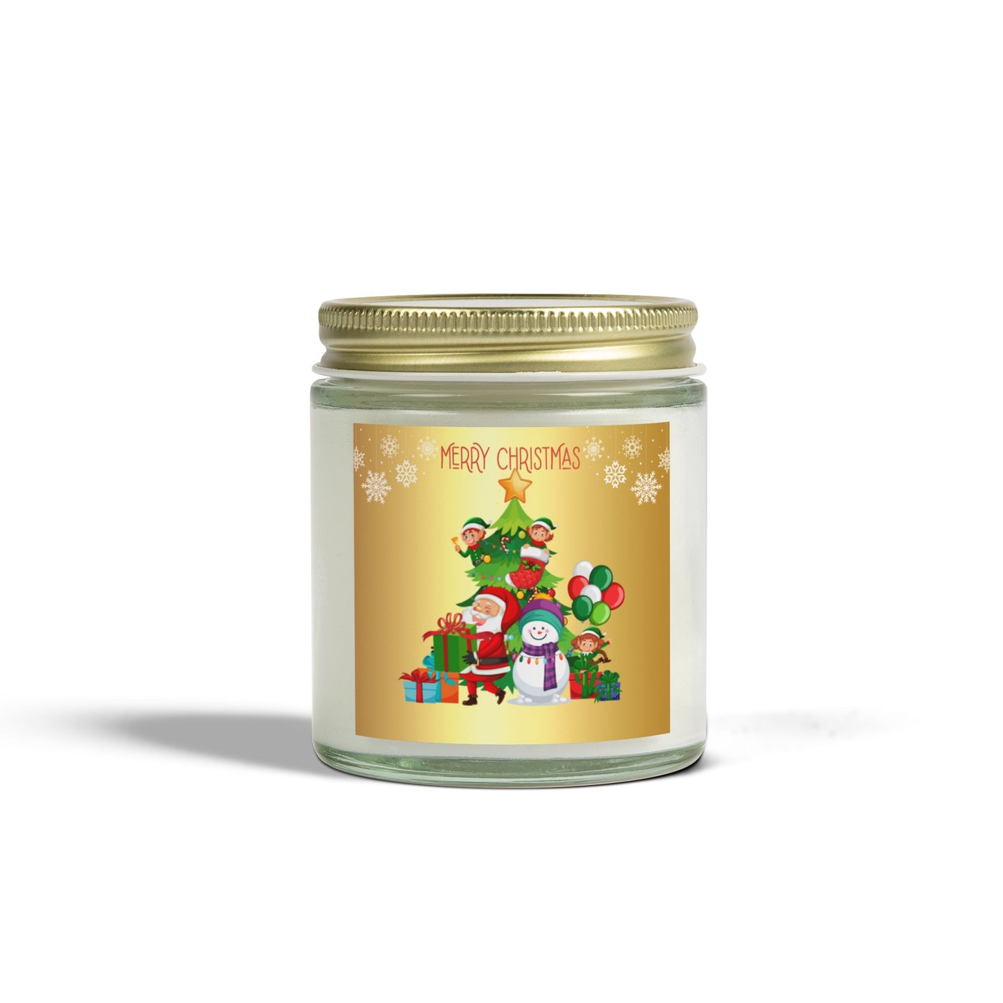 Merry Christmas - Scented Candles, Coconut Apricot Wax (4oz, 9oz)