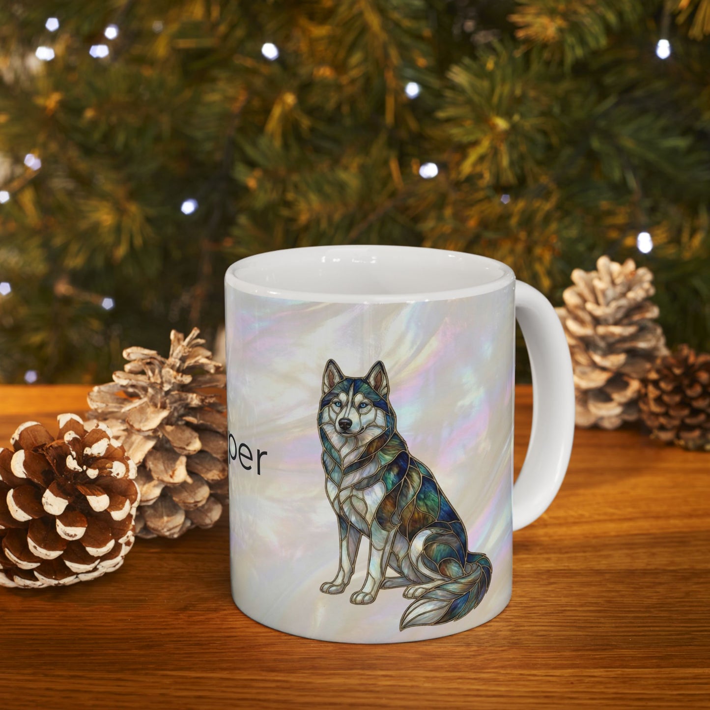 Personalized Husky Name Mug — Custom 'Cooper' Ceramic Coffee Cup (11oz/15oz) - 14524