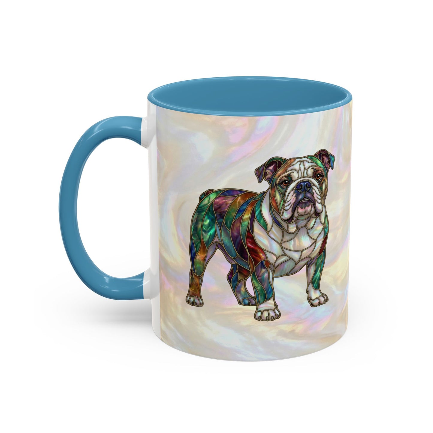 English Bulldog Accent Coffee Mug -Stained Glass Style (11/15oz) - 14630