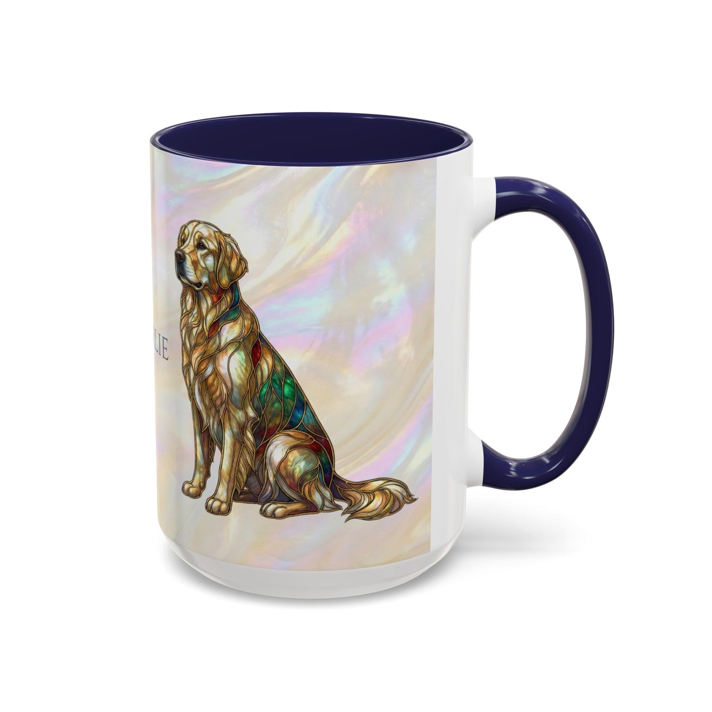 Personalized Golden Retriever Coffee Mug - Stained Glass Design 11/15oz - 14534
