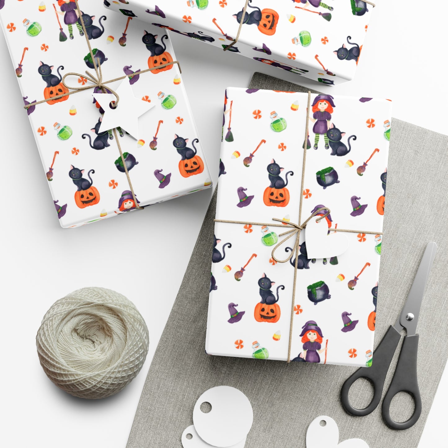 Halloween Girl with a Black Cat - Gift Wrap Papers - 13987