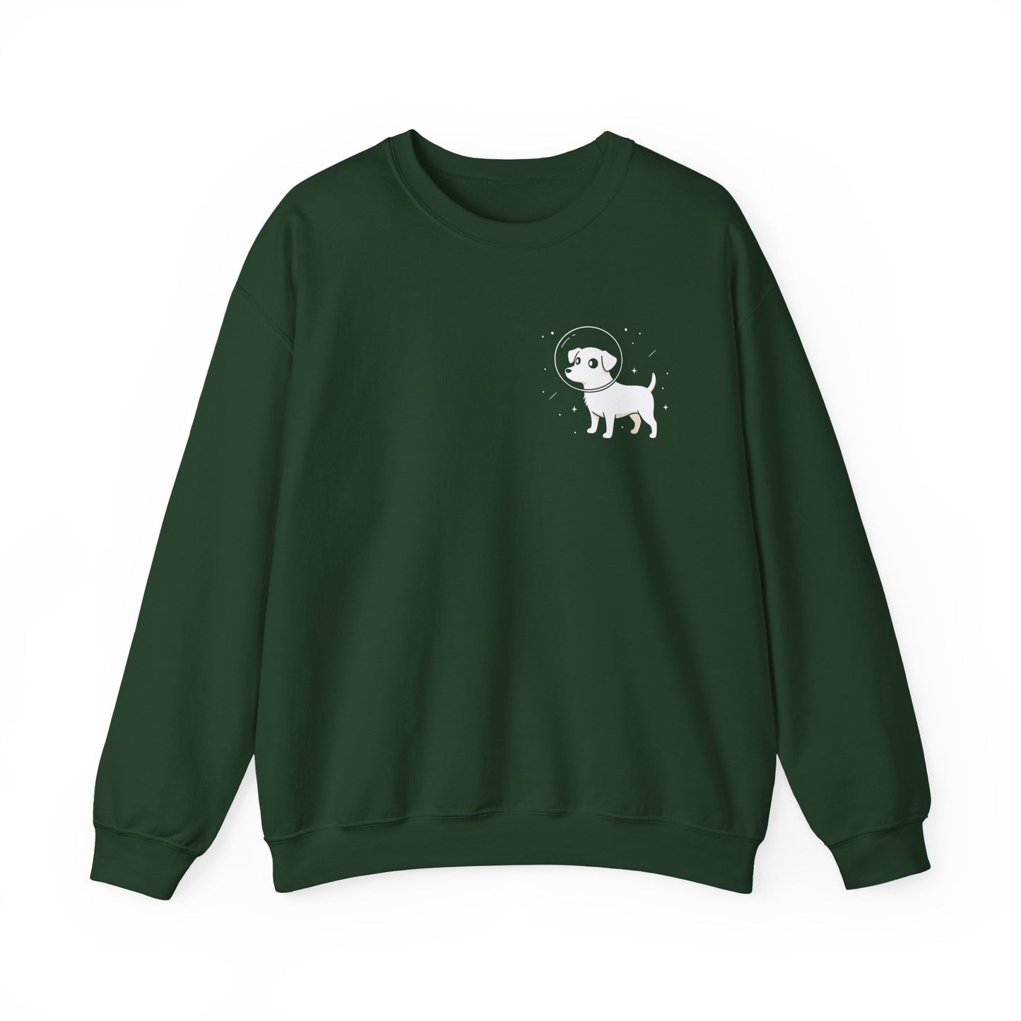 Dog in Space Crewneck Sweatshirt – Space Puppy Graphic Pullover - 14678