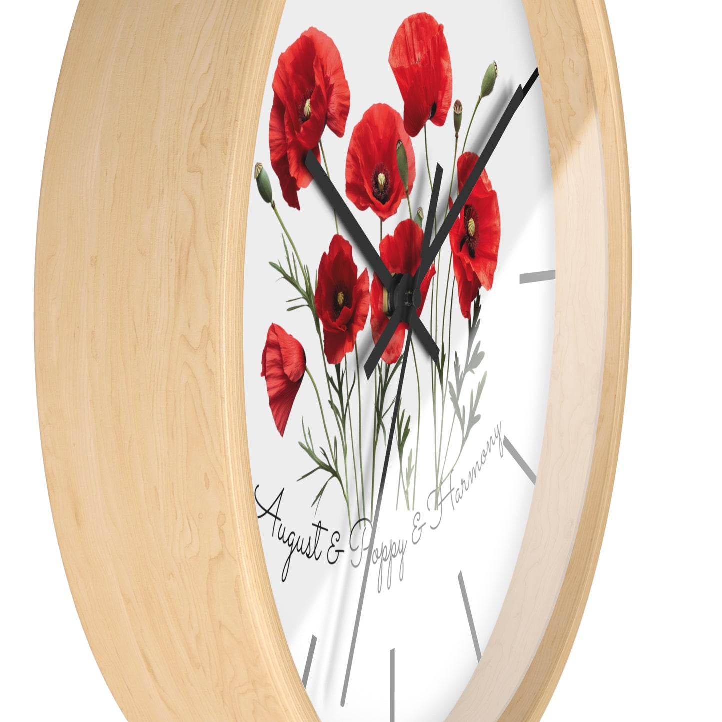 Happy Birthday August, Poppy - Wall Clock