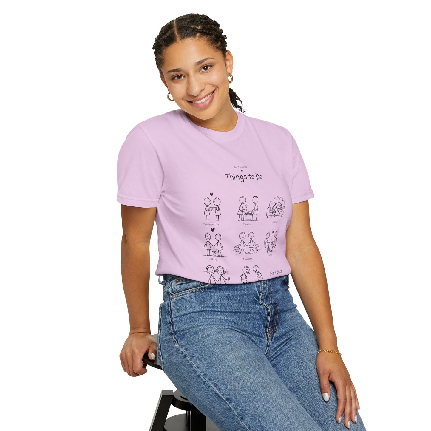 Our Favourite Things to Do Together – Personalised Valentine’s Illustration T-Shirt Gift - 14723