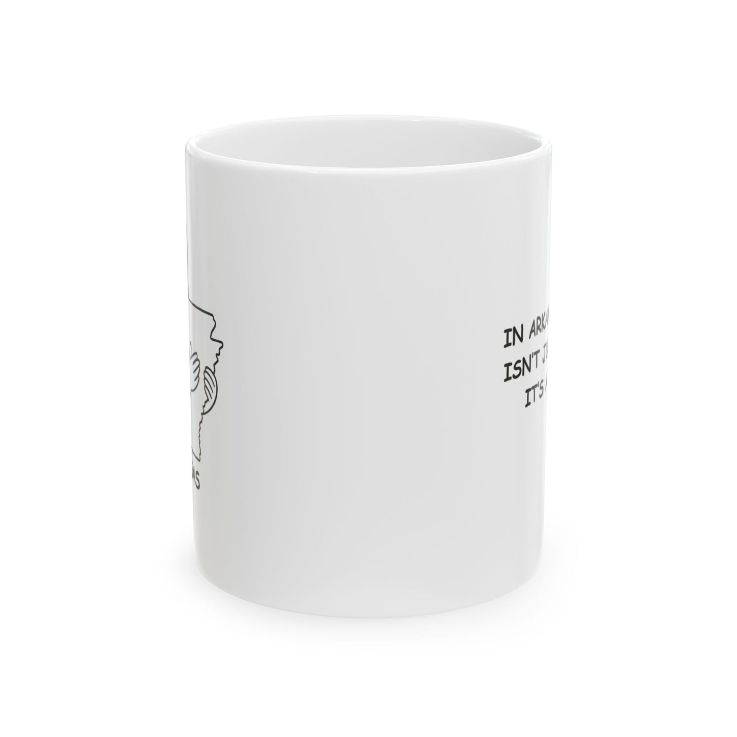 "In Arkansas, ‘home’ isn’t just a place—it’s a feeling." Ceramic Mug - 13364