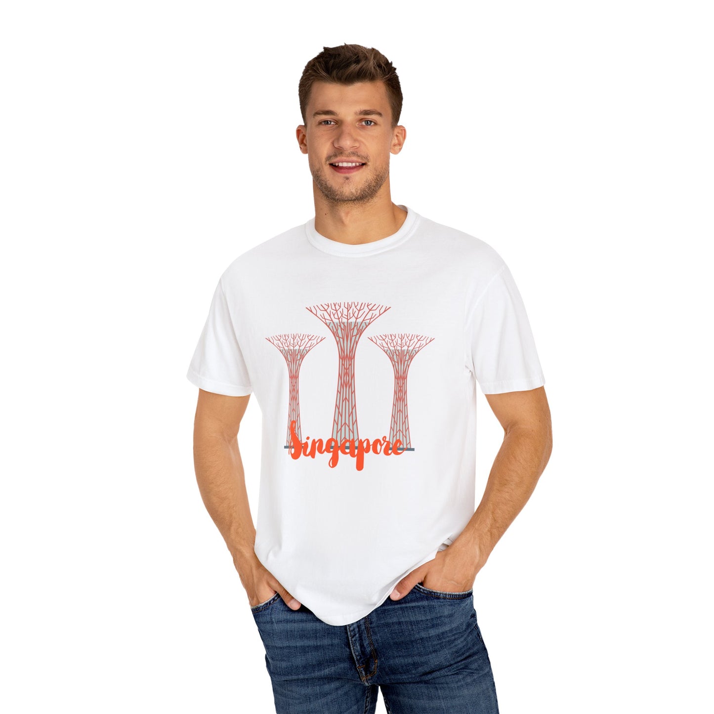 SingaporeT-Shirt - Casual Unisex Garment-Dyed Tee - 12085
