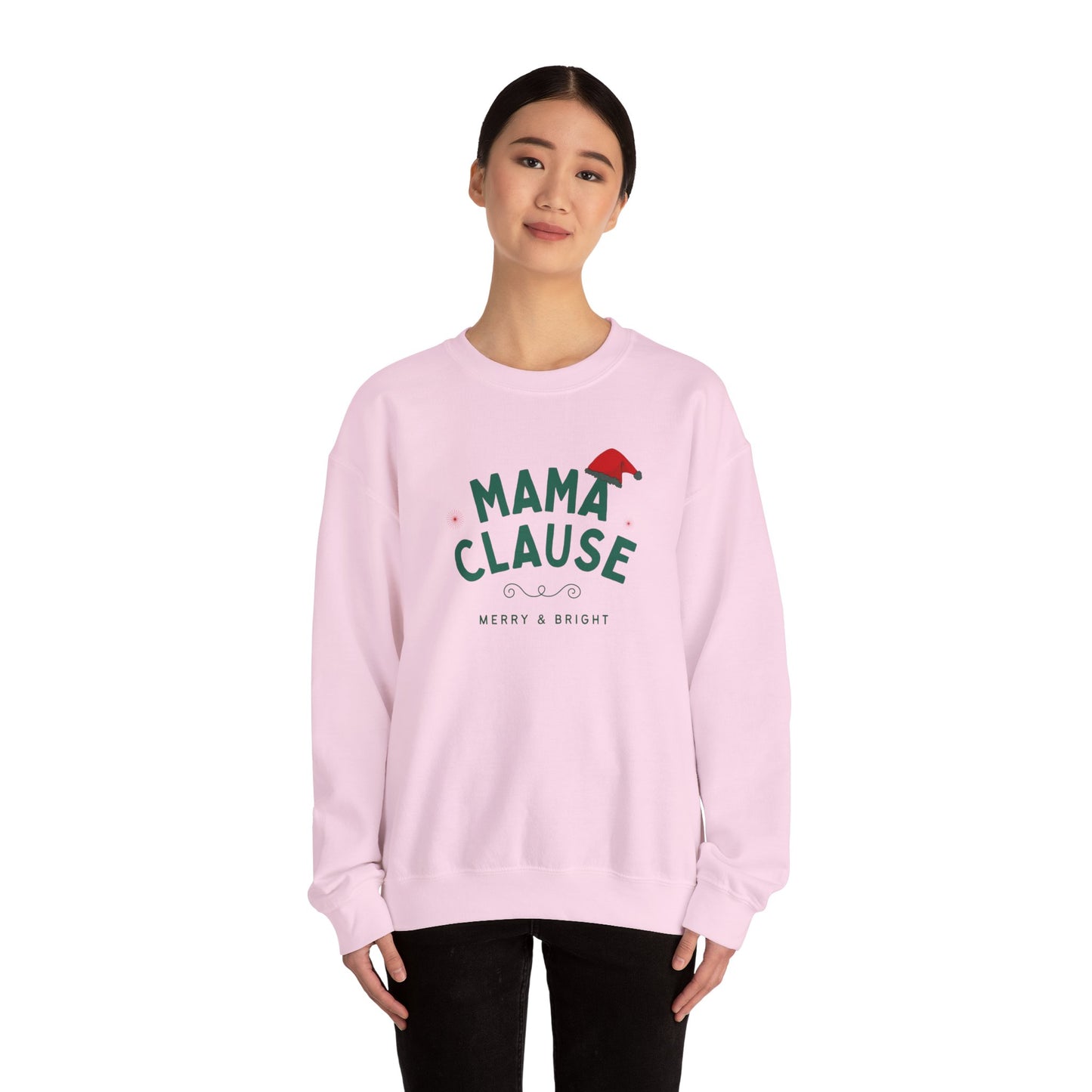 Mama Clause, Merry & Bright - Unisex Heavy Blend™ Crewneck Sweatshirt - 10468