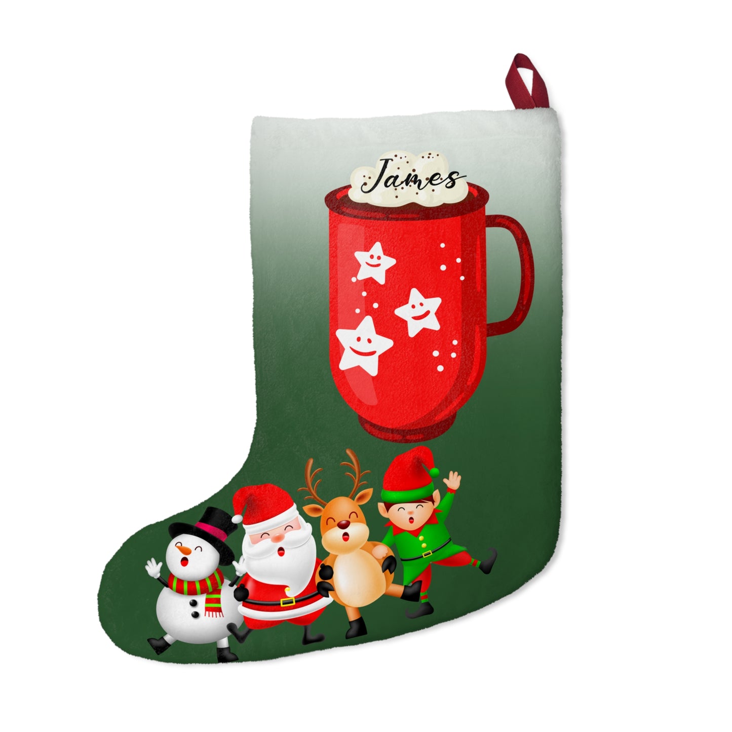 James, Hot Drinks, Customizable - Christmas Stockings - 10207