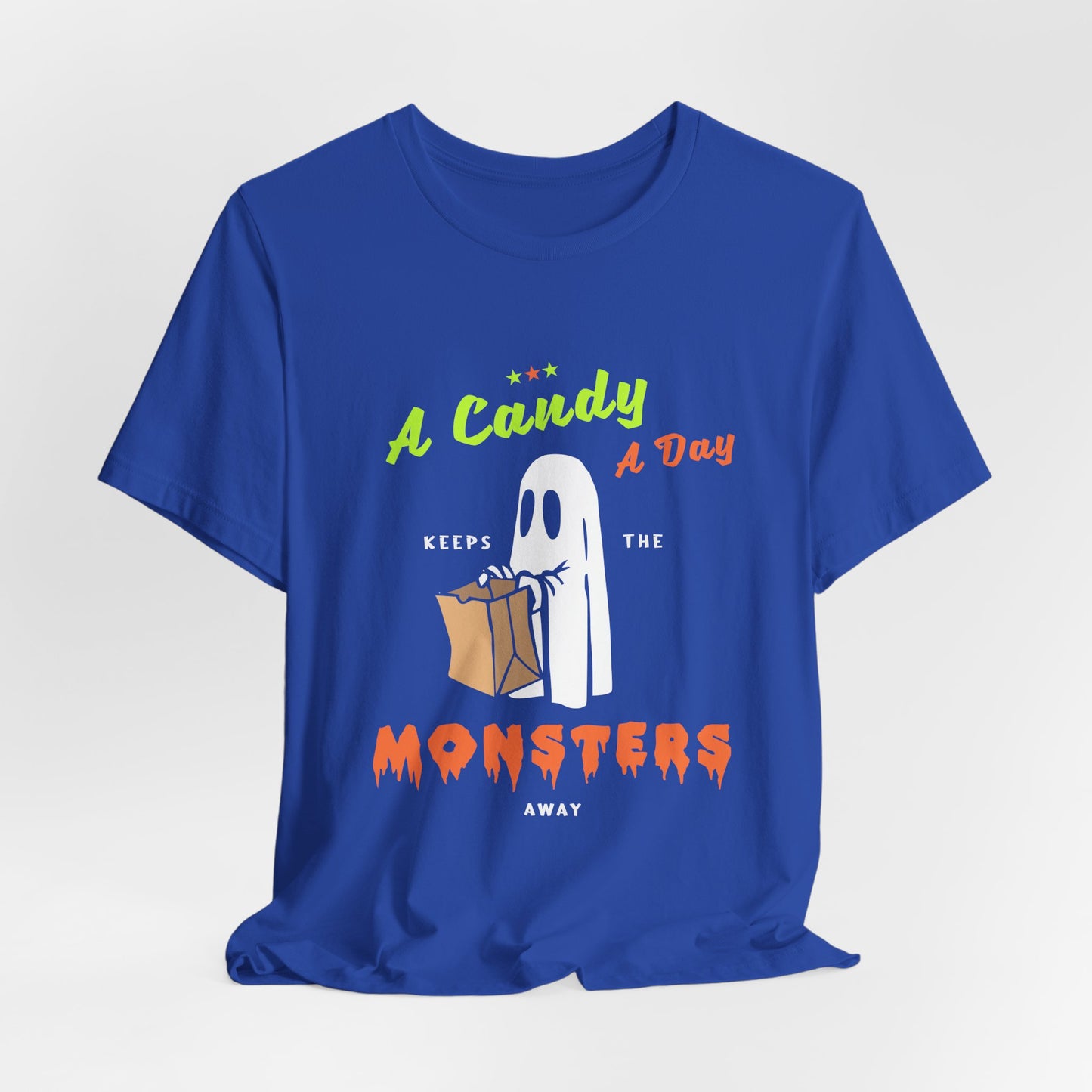 Halloween: A Candy Day Keeps The Monsters Away - Unisex Jersey Short Sleeve Tee - 12663