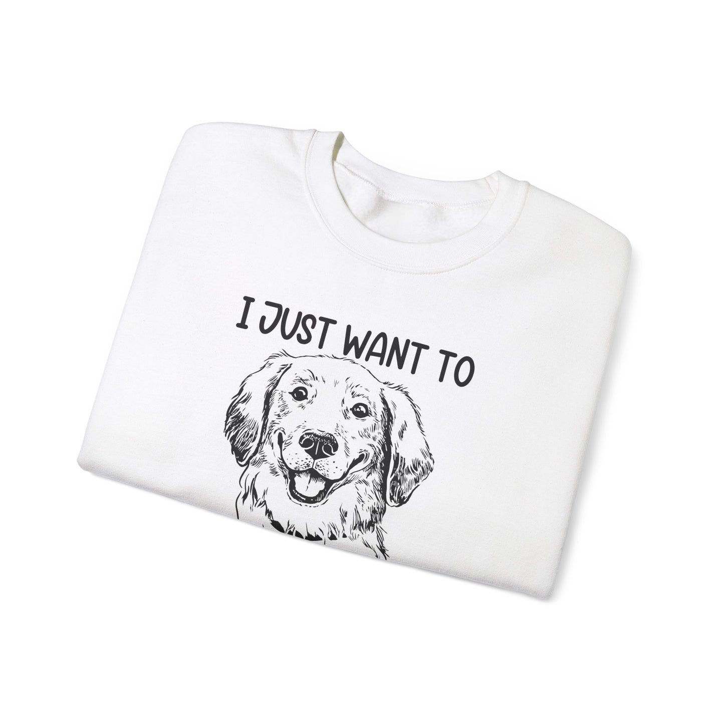 I Just Want Drink Wine and Pet My Dog - Unisex Heavy Blend™ Crewneck Sweatshirt