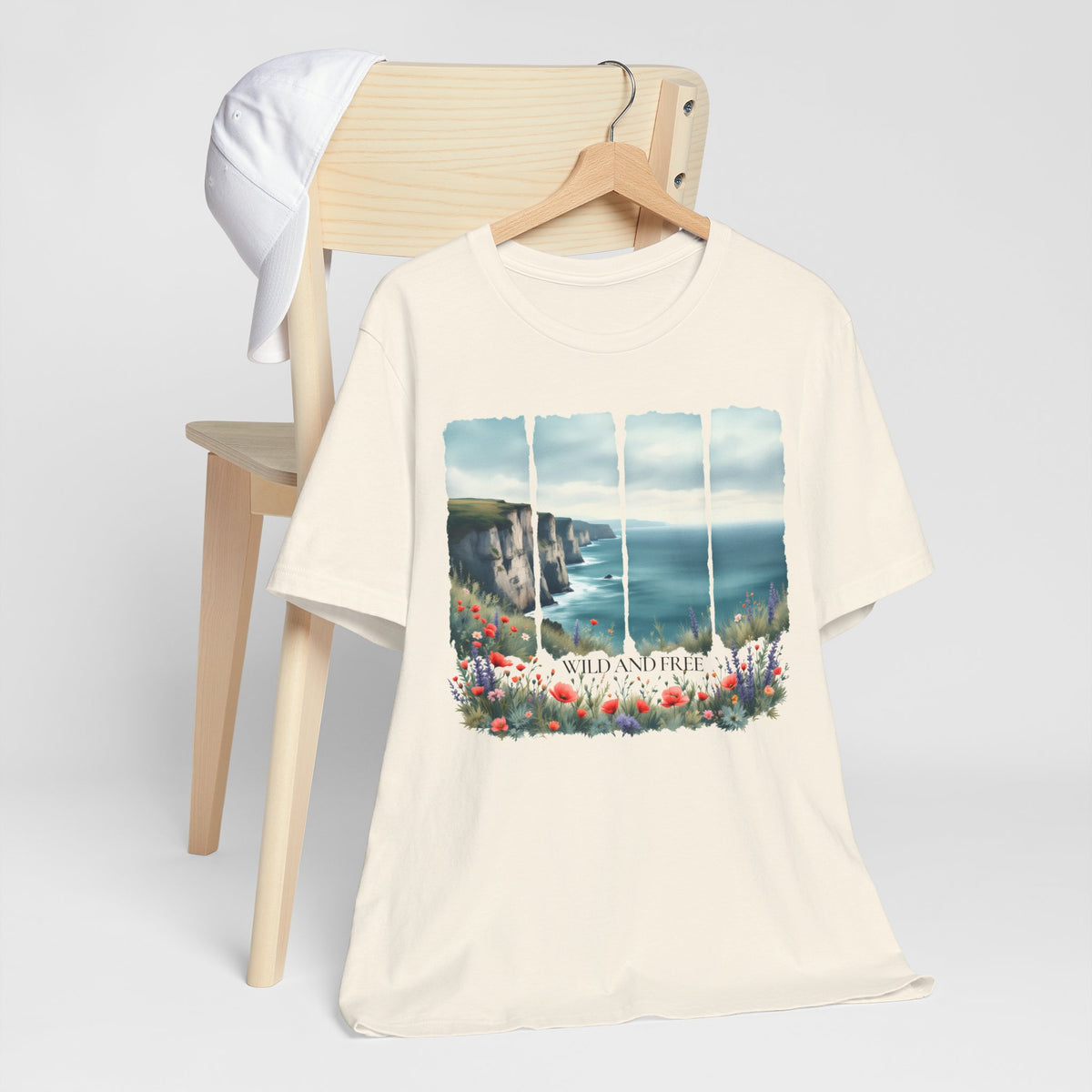 St. Andrews Coastal T-Shirt,  Scenic Cliffs, Wildflowers & Sea View - 14974