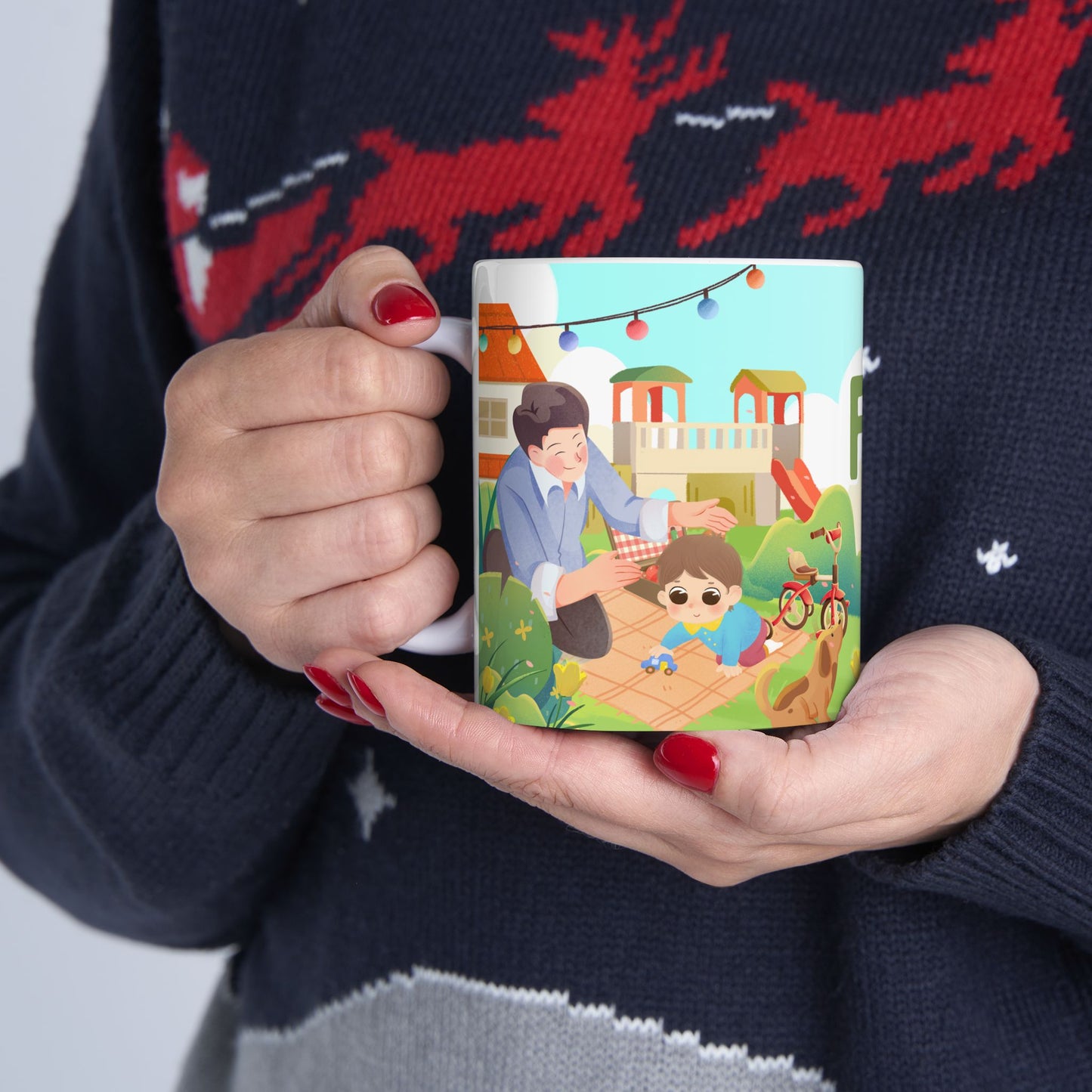 Happy Father’s Day Ceramic Mug - Celebrate Dad, Gift for Him, Father's Day Mug, Funny Dad Gifts, Unique Coffee Cup - 14066