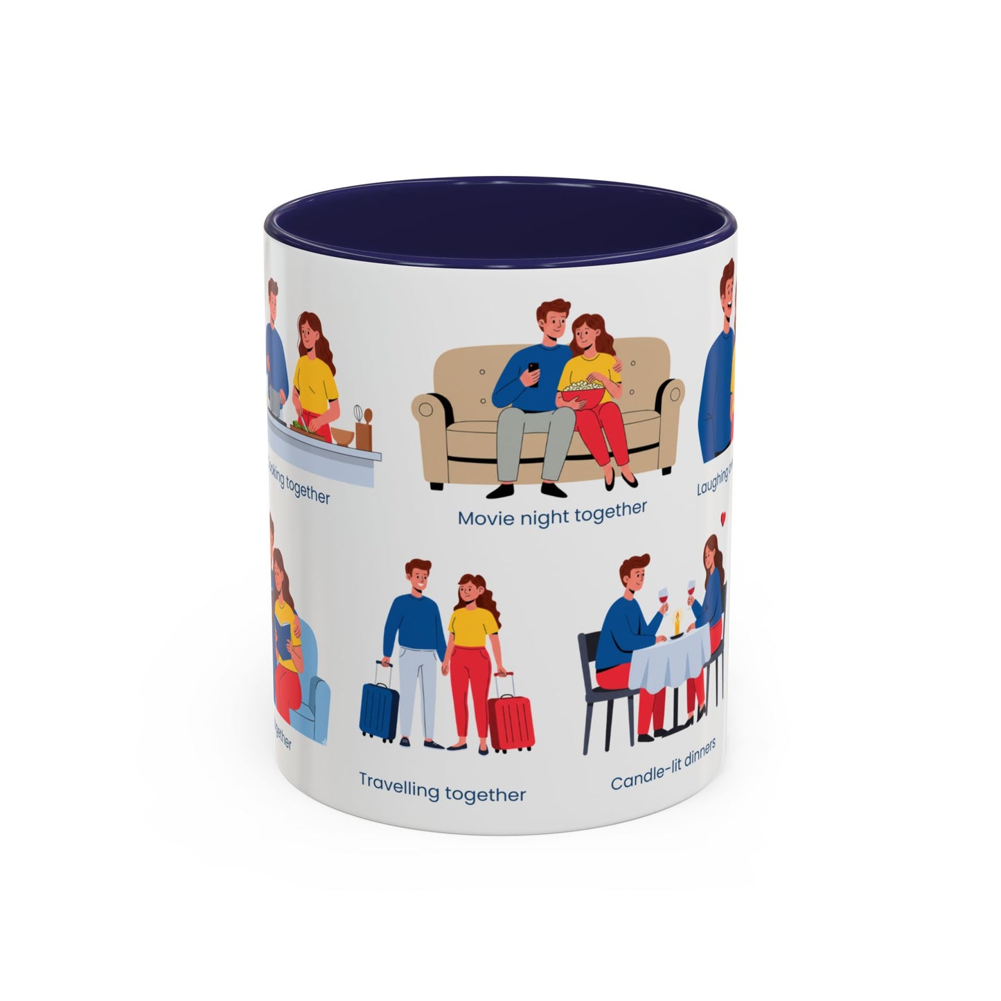 Our Favorite Things to Do Valentine’s Mug – Cozy Couples Illustrated Accent Coffee Mug - 14704