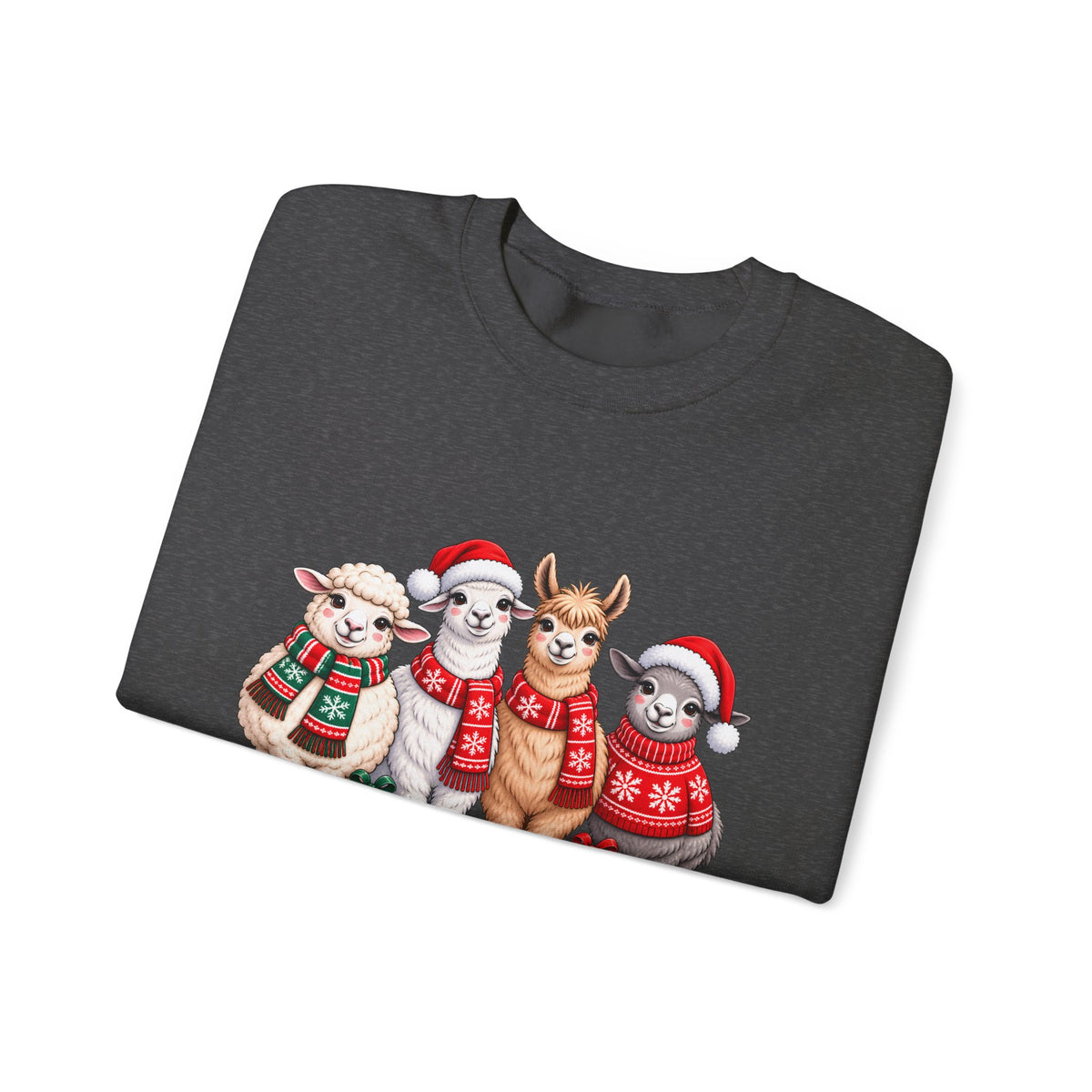 Festive Christmas Animal Friends Sweatshirt, Cute Sheep & Alpaca Holiday Crewneck - 14553