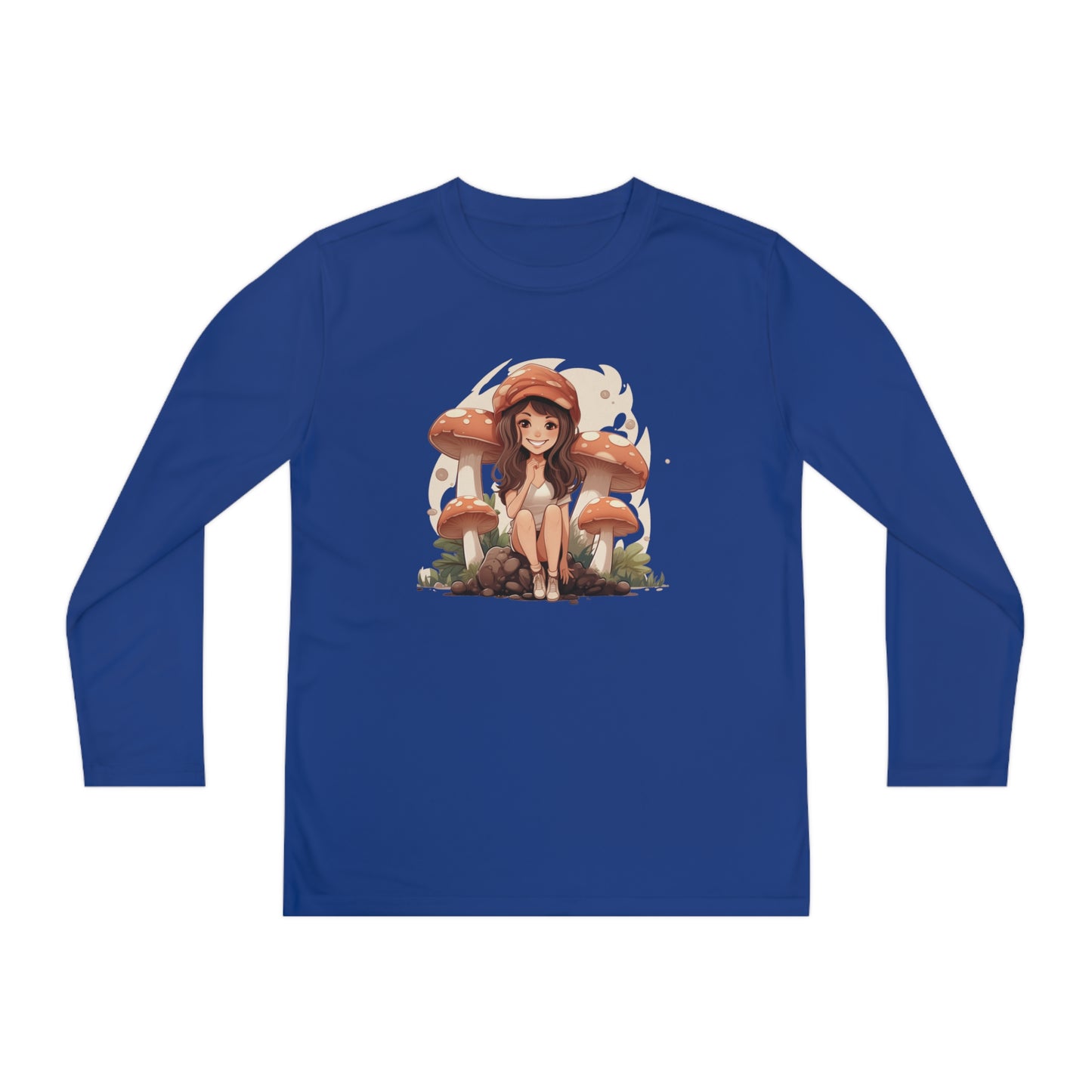 Adventures with Mushroom Girl - Youth Long Sleeve Competitor Tee