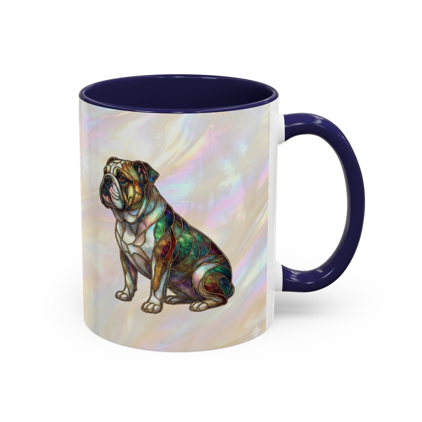English Bulldog Accent Coffee Mug -Stained Glass Style (11/15oz) - 14630