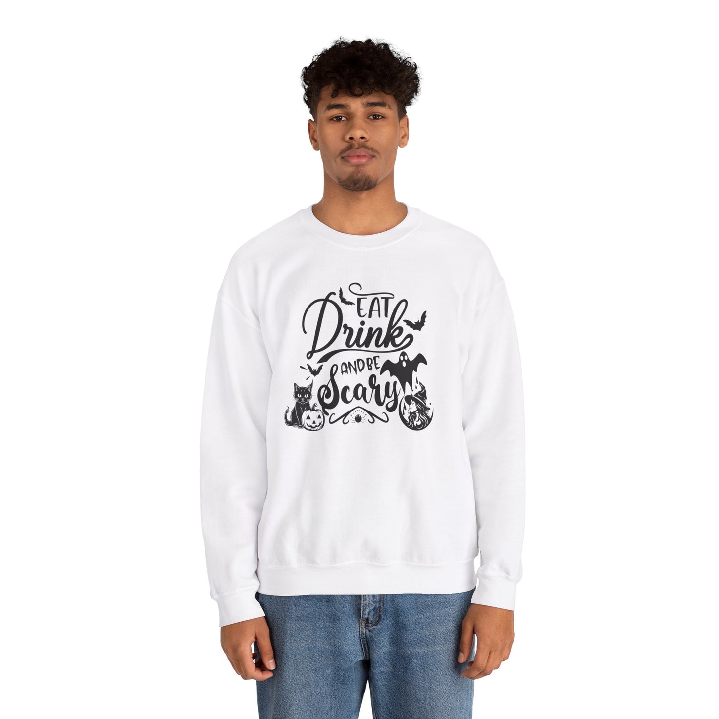 Eat, Drink and Be Scary - Unisex Heavy Blend™ Crewneck Sweatshirt