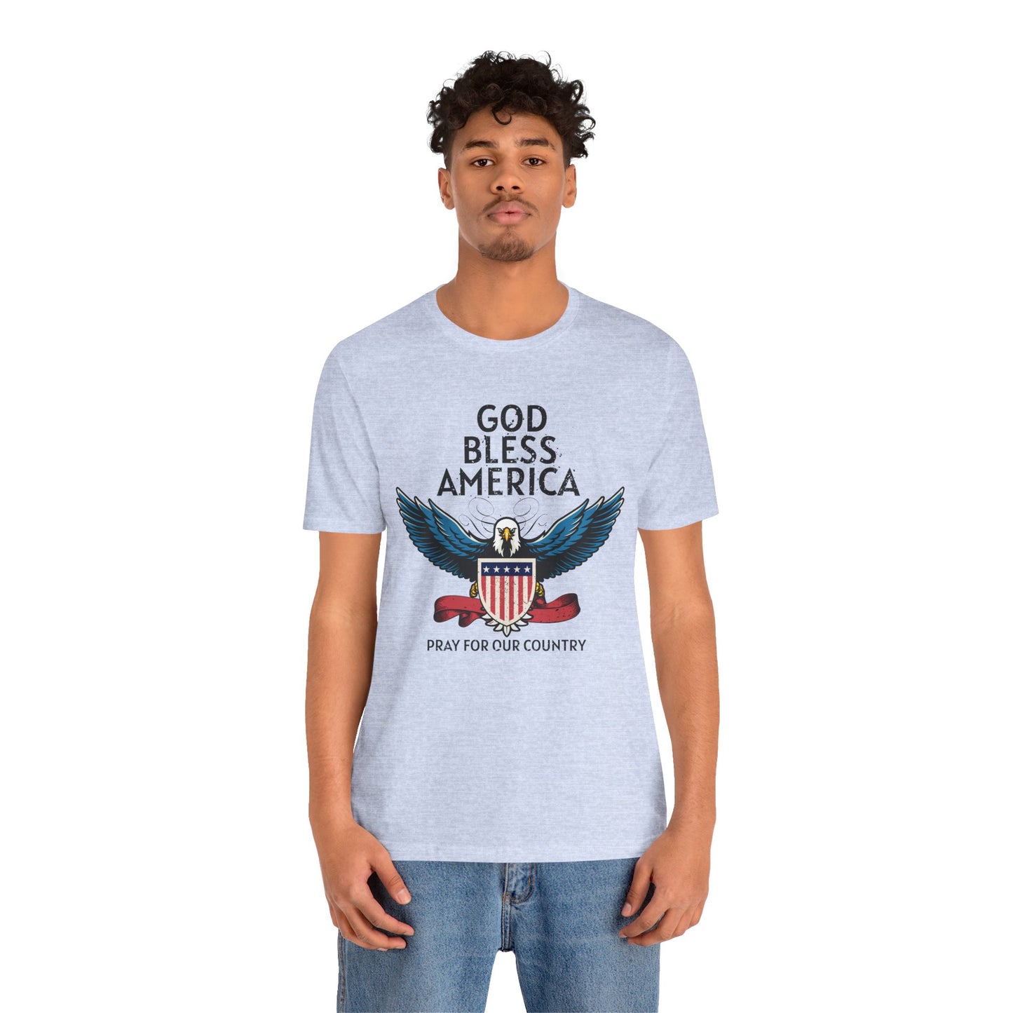 God Bless America Unisex Tee | Patriotic Shirt, American Eagle Design, Casual Wear, Independence Day, Gifts for Veterans - 13786