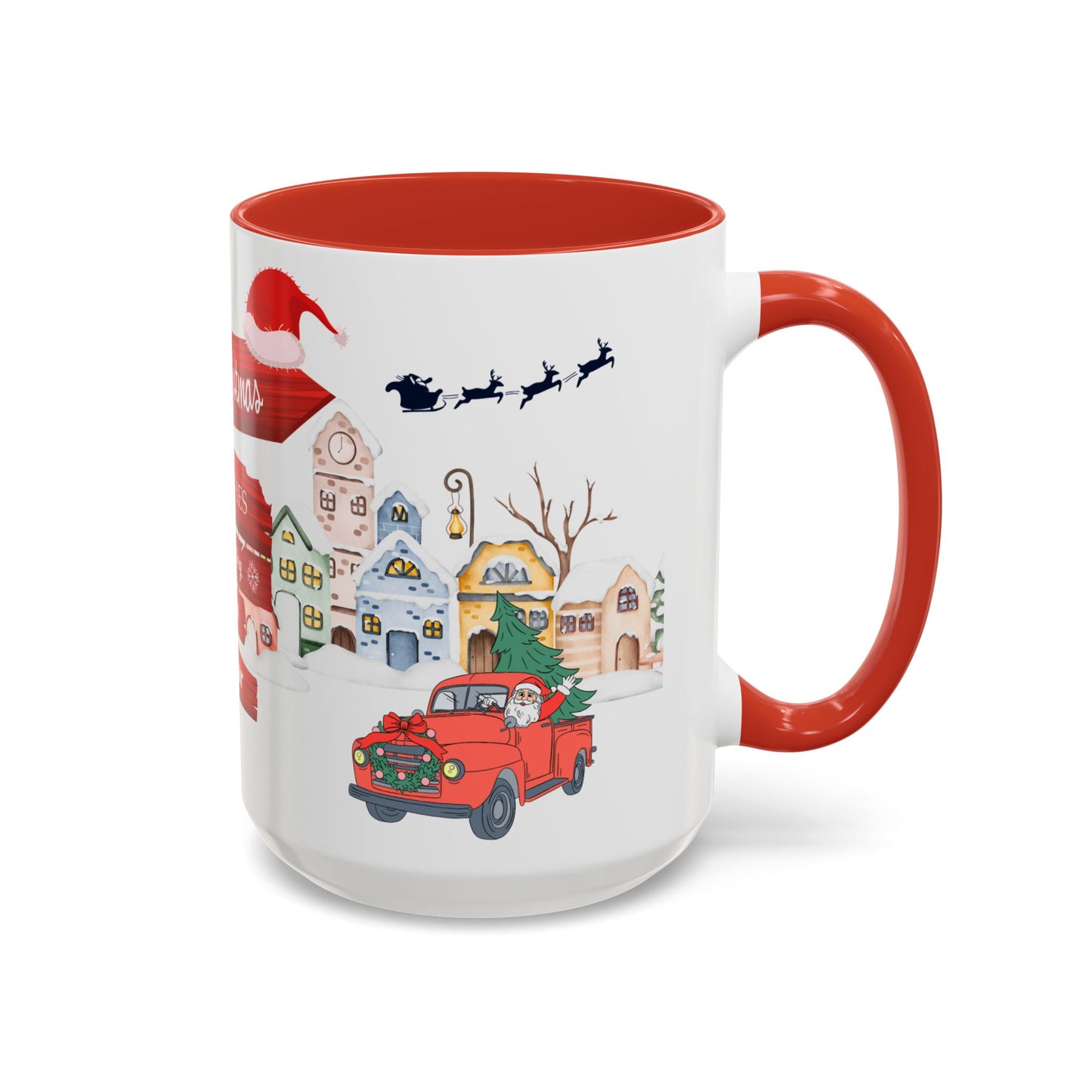 Merry Christmas - Accent Coffee Mug (11, 15oz)