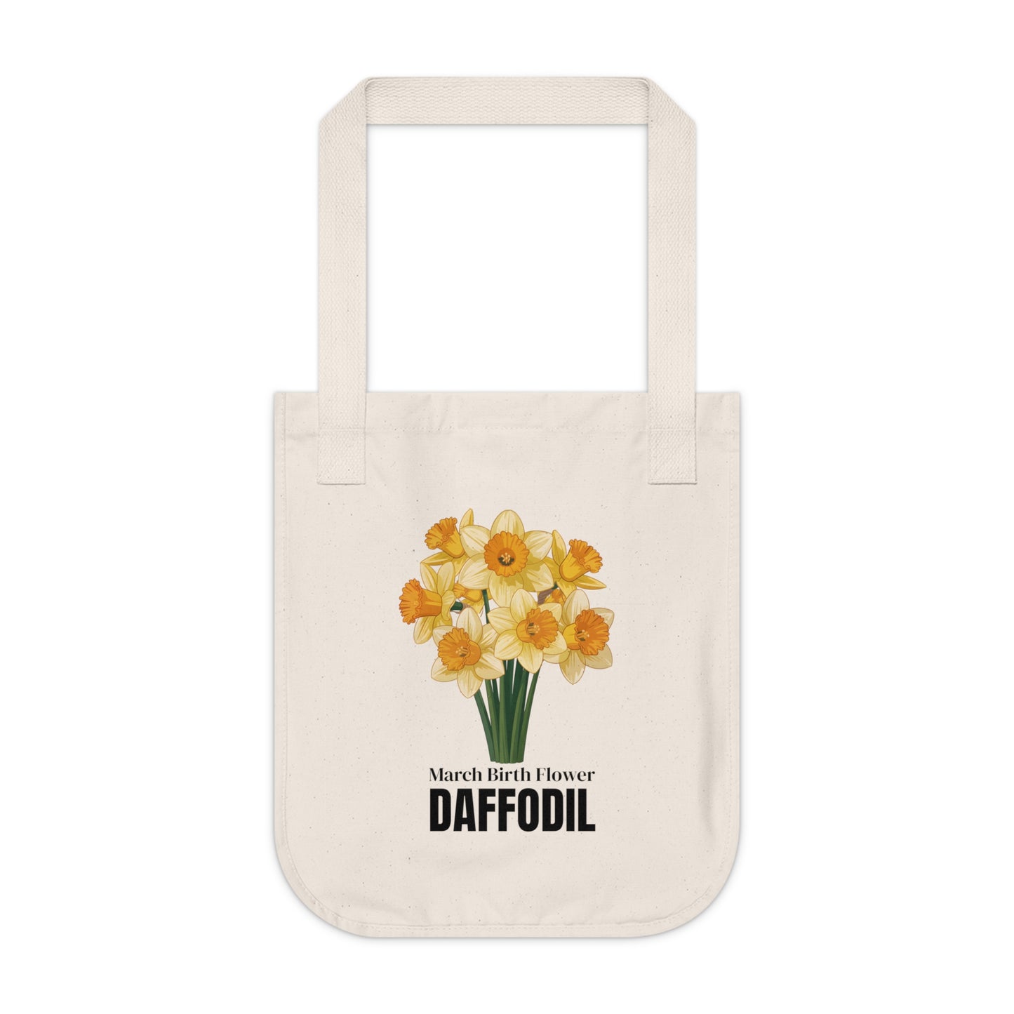March Birth Flower Tote Bag – Daffodil Botanical Canvas Bag, March Birthday Gift for Her - 14796