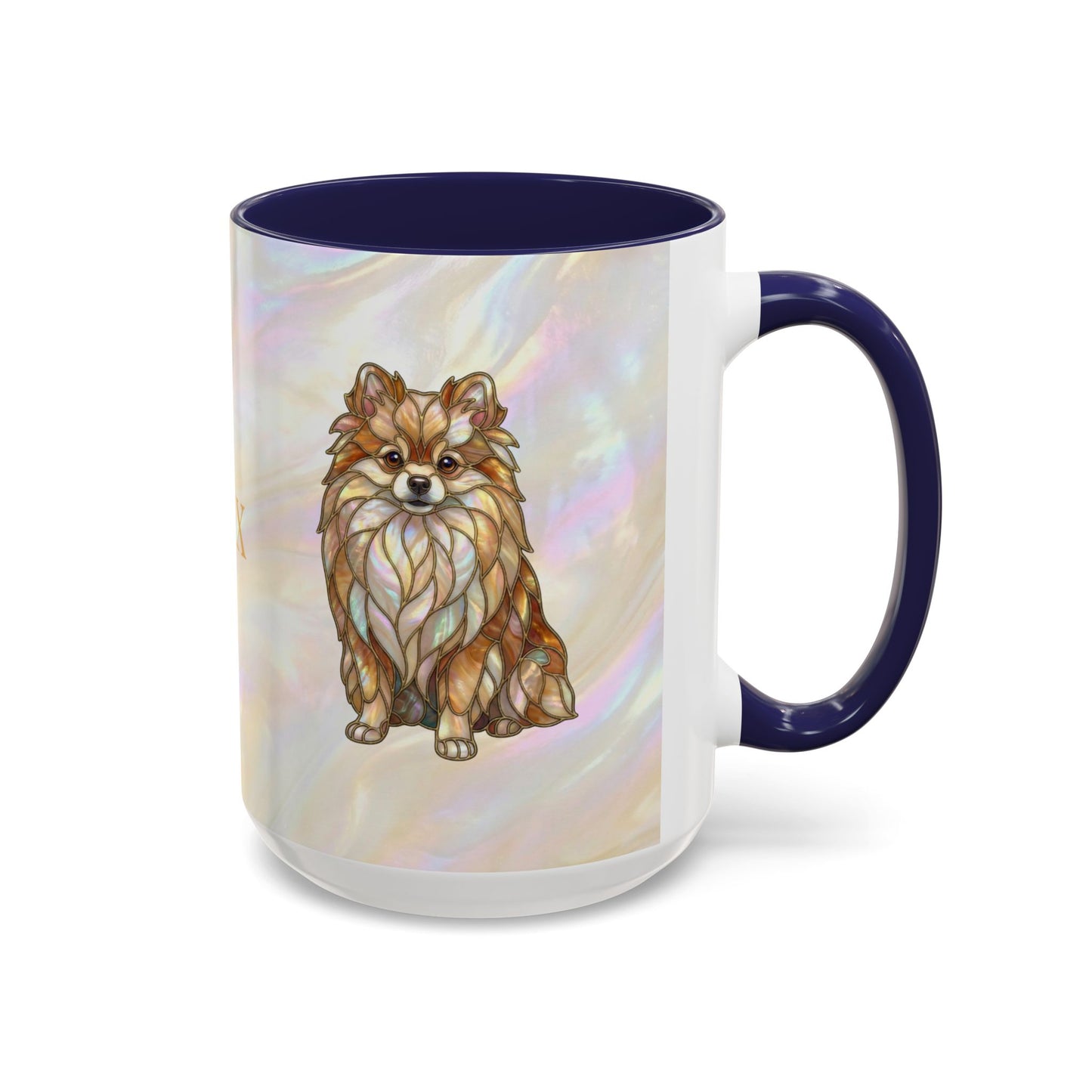Pomeranian Accent Coffee Mug — Stained Glass Design (11/15oz) - 14638
