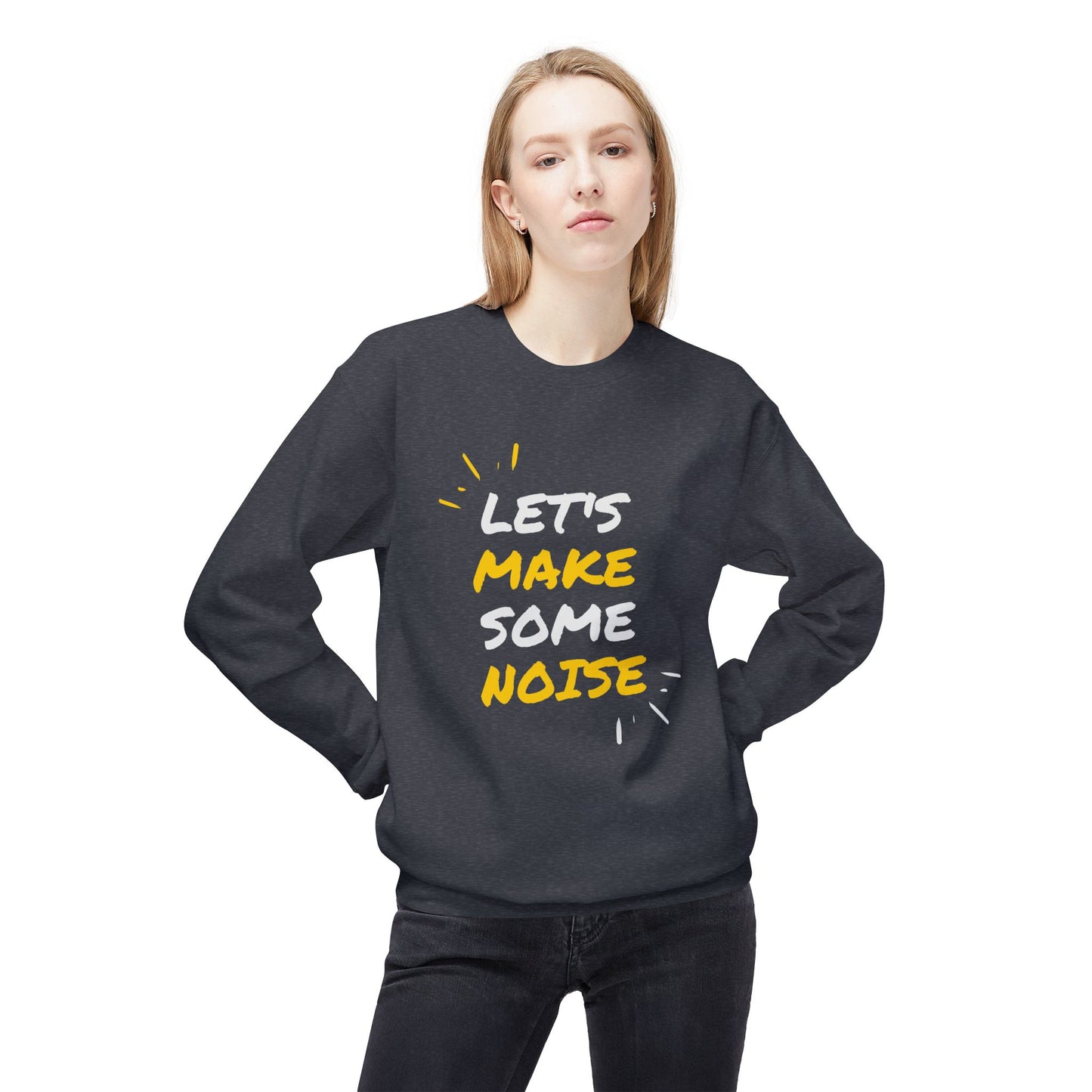 Music, Let's Make Some Noise - Unisex Midweight Softstyle Fleece Crewneck Sweatshirt - 11249