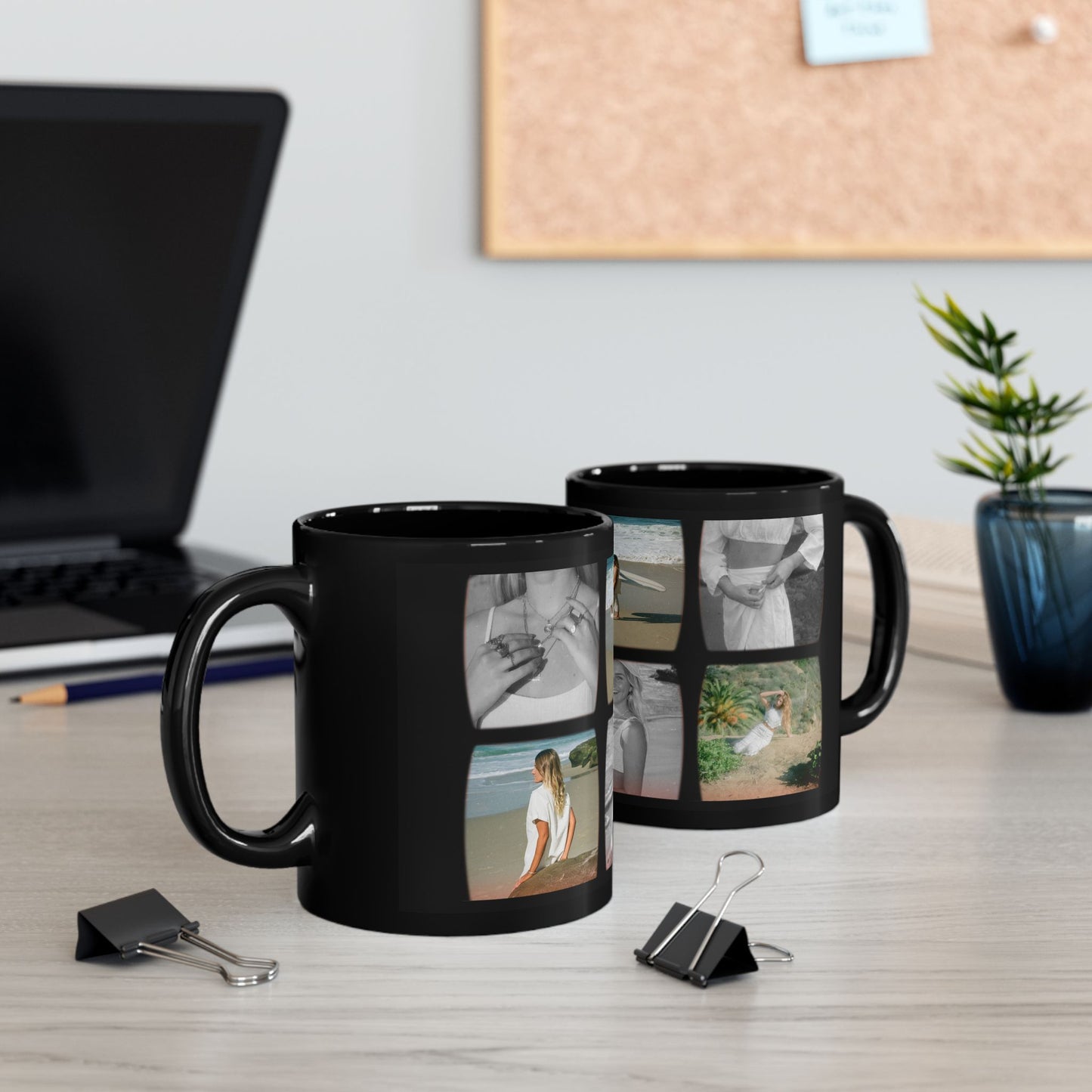 Girlfriend's Photos, Customizable - Black Mug (11oz, 15oz) - 10881