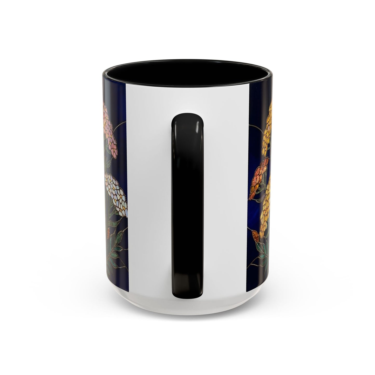 Yarrow Floral Accent Coffee Mug — Stained Glass Design (11/15oz) - 14590