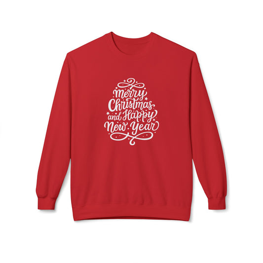 Merry Christmas, Happy New Year - Unisex Midweight Softstyle Fleece Crewneck Sweatshirt - 10139