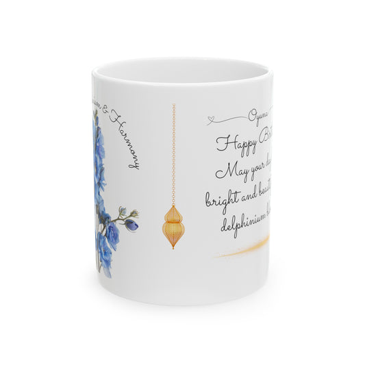 Happy Birthday - July, Customized Ceramic Mug, (11oz, 15oz)