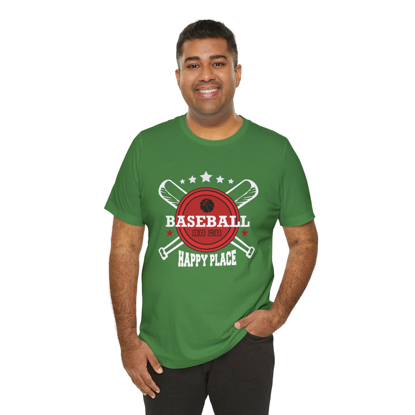 Baseball: Happy Place - Unisex Jersey Short Sleeve Tee